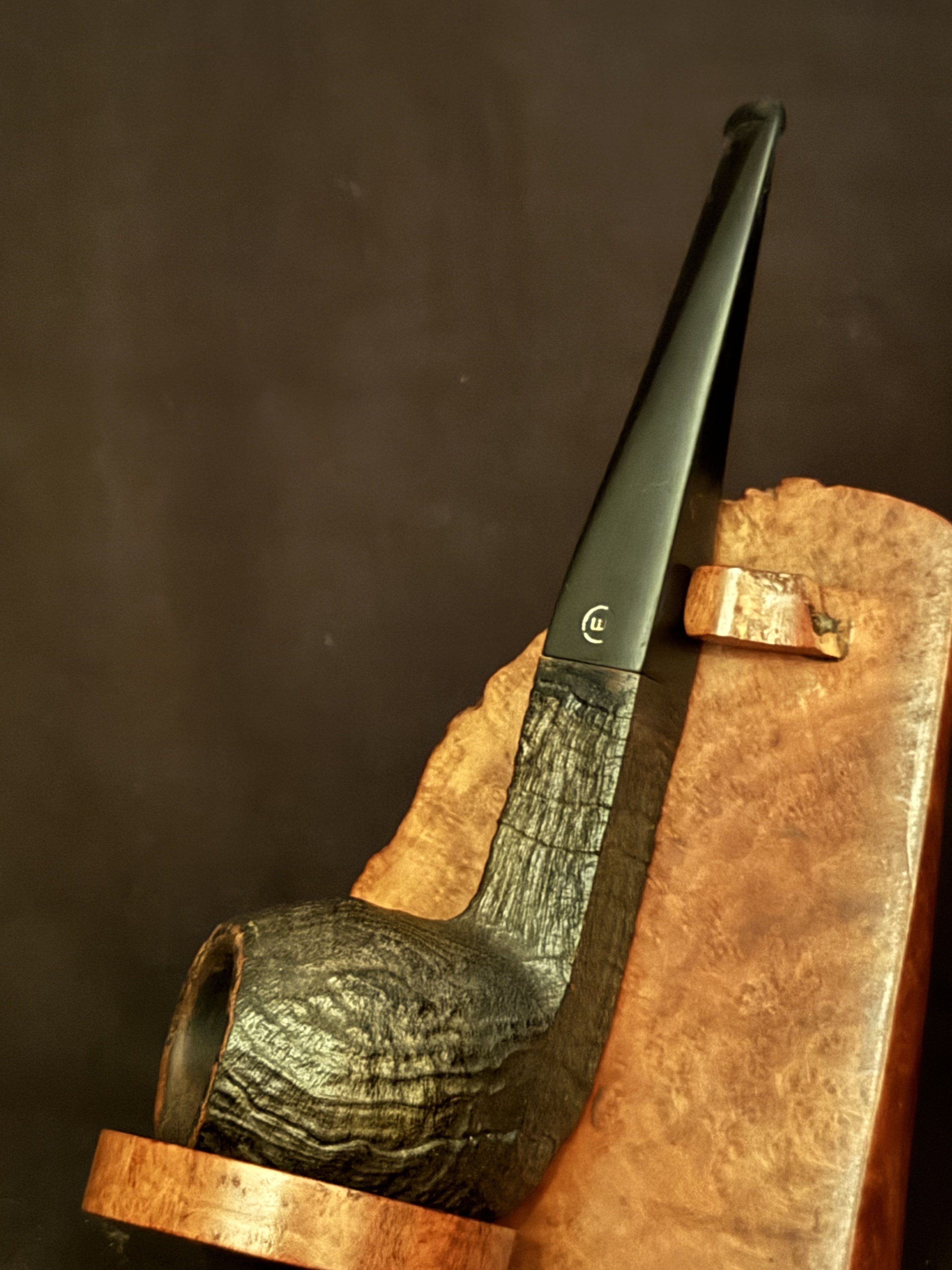 Pipe Europe 21/9 Sandblast Straight Bulldog Estate Pipe with Diamond Vulcanite Stem