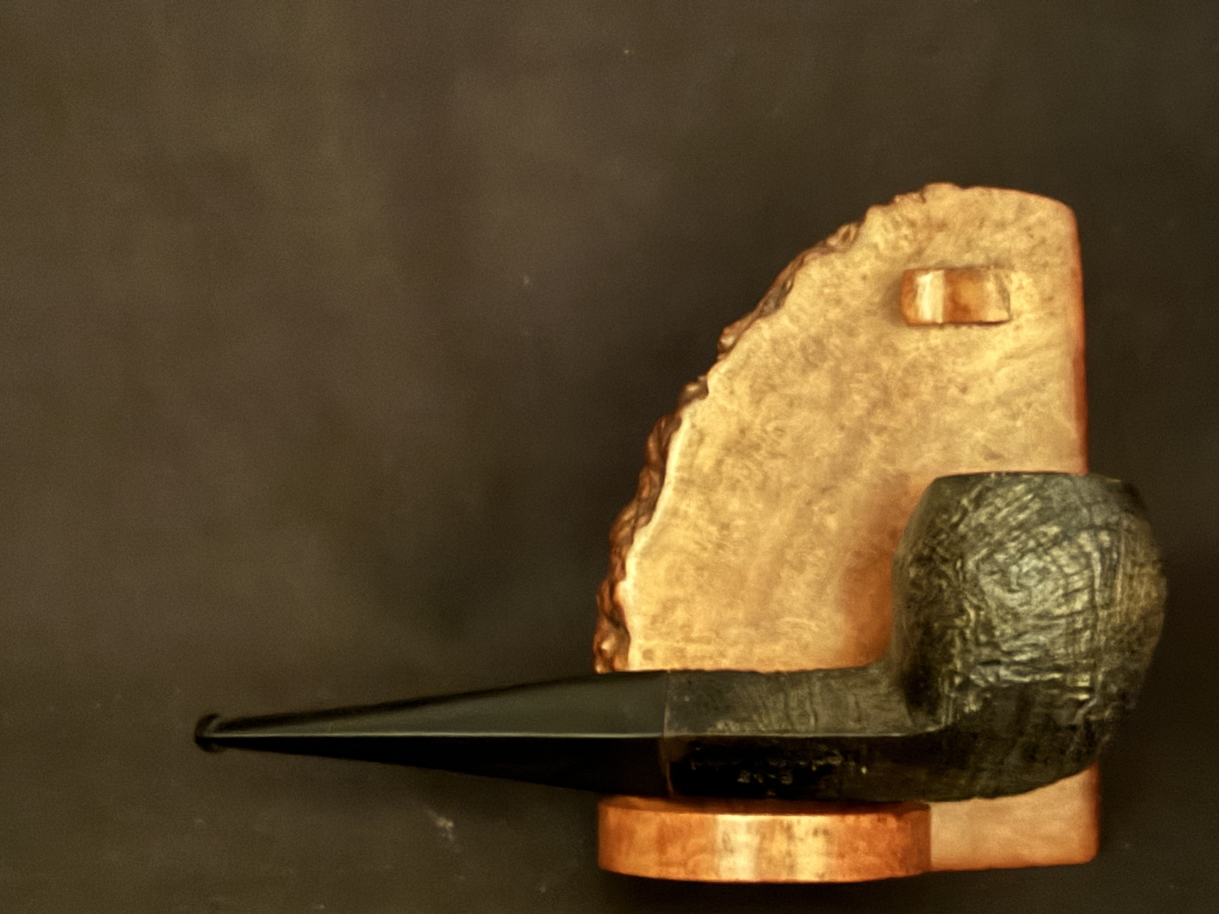 Pipe Europe 21/9 Sandblast Straight Bulldog Estate Pipe with Diamond Vulcanite Stem 4
