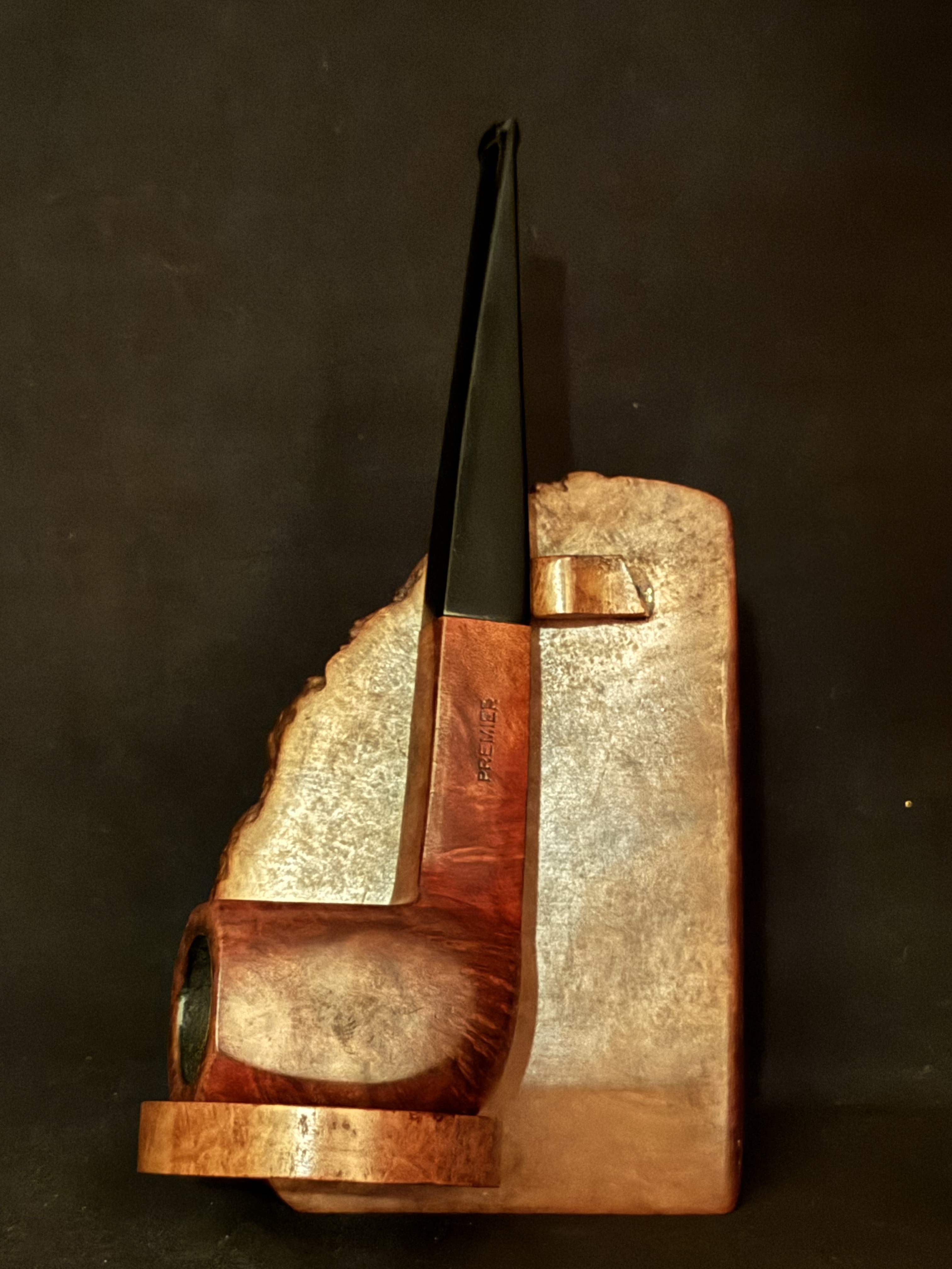 Premier 74 Made in England Smooth Paneled Billiard - Vulcanite Fishtail Stem Estate Pipe SKU 039