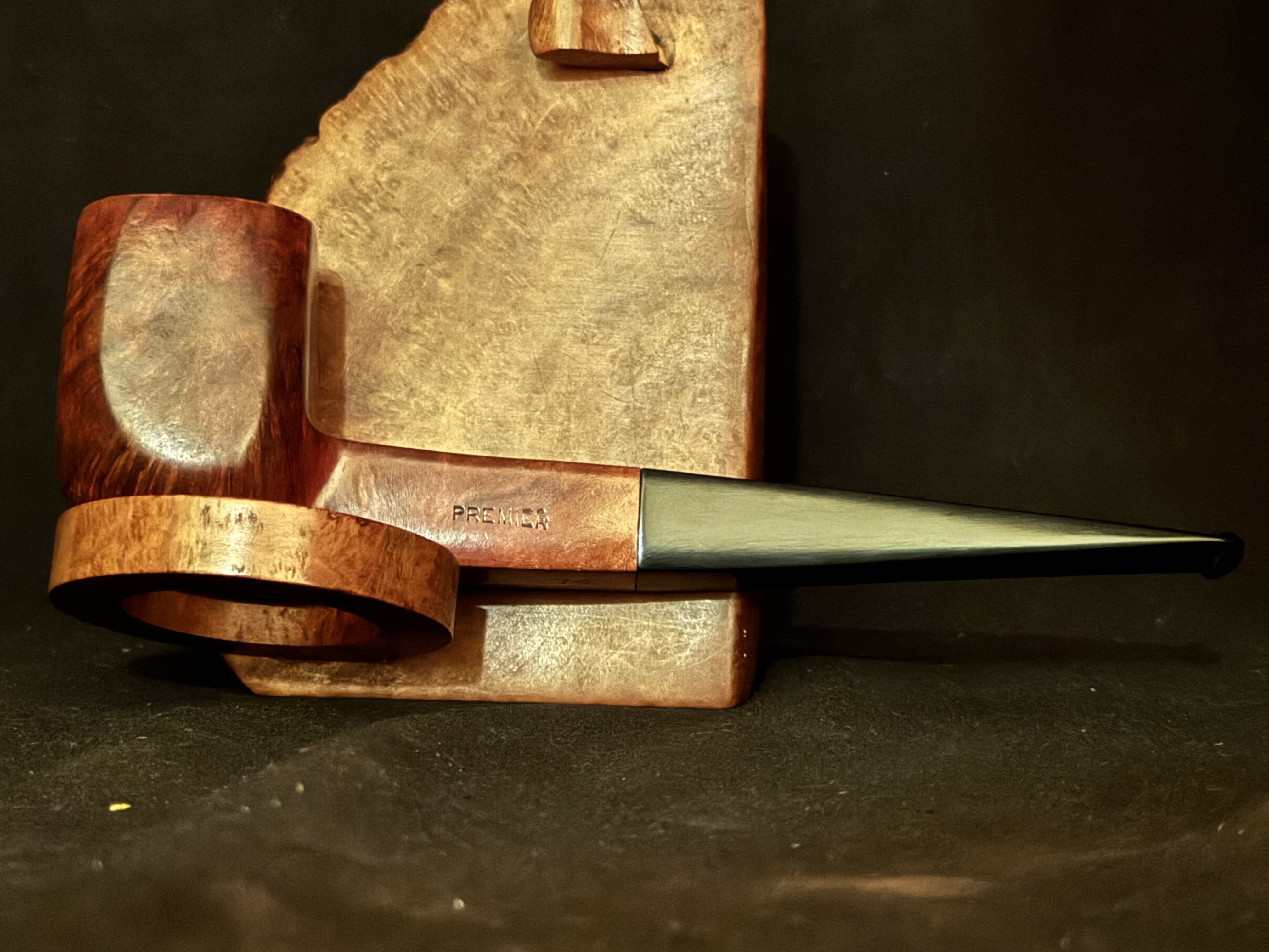 Premier 74 Made in England Smooth Paneled Billiard - Vulcanite Fishtail Stem Estate Pipe SKU 039 3