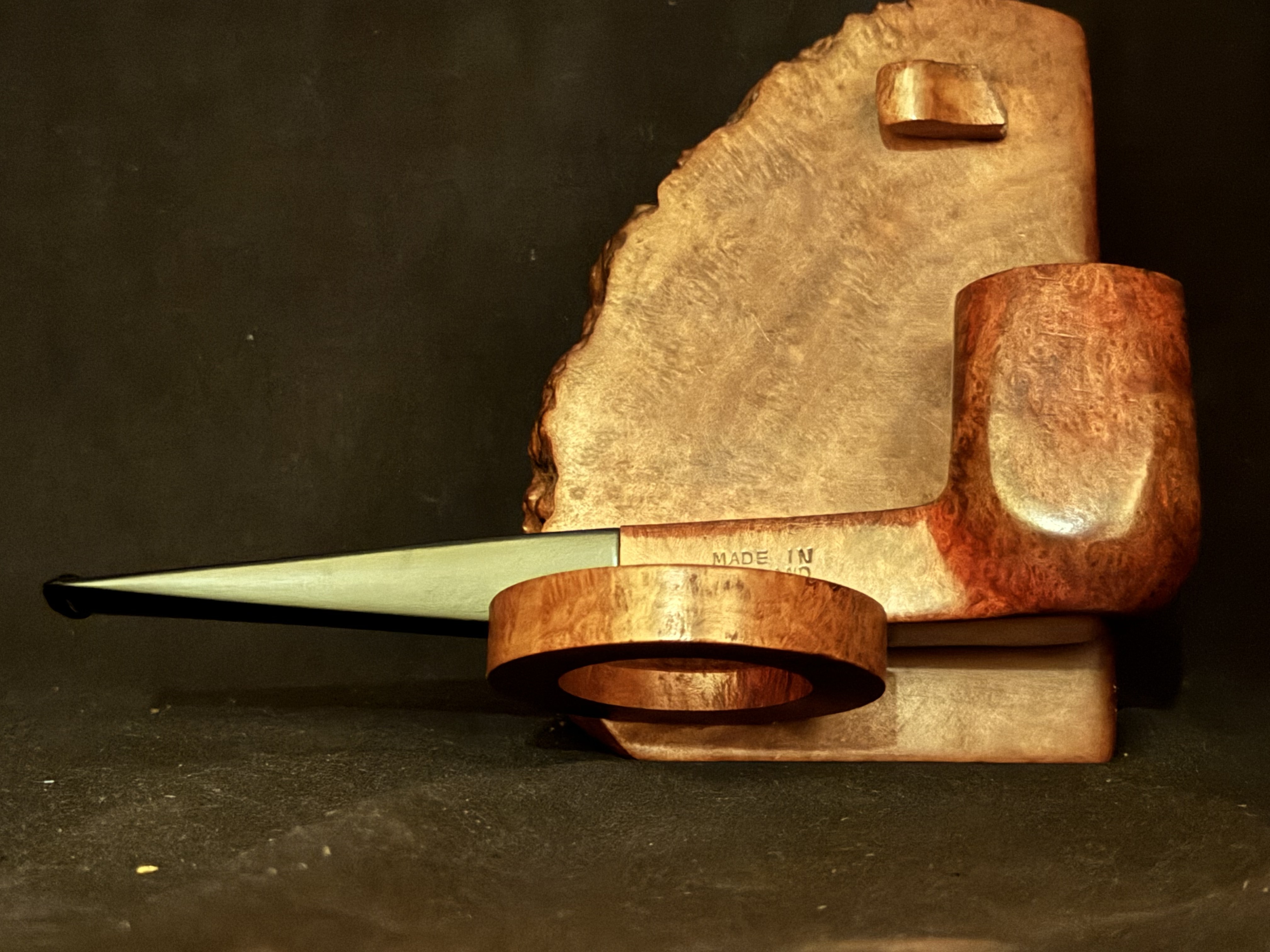 Premier 74 Made in England Smooth Paneled Billiard - Vulcanite Fishtail Stem Estate Pipe SKU 039 4
