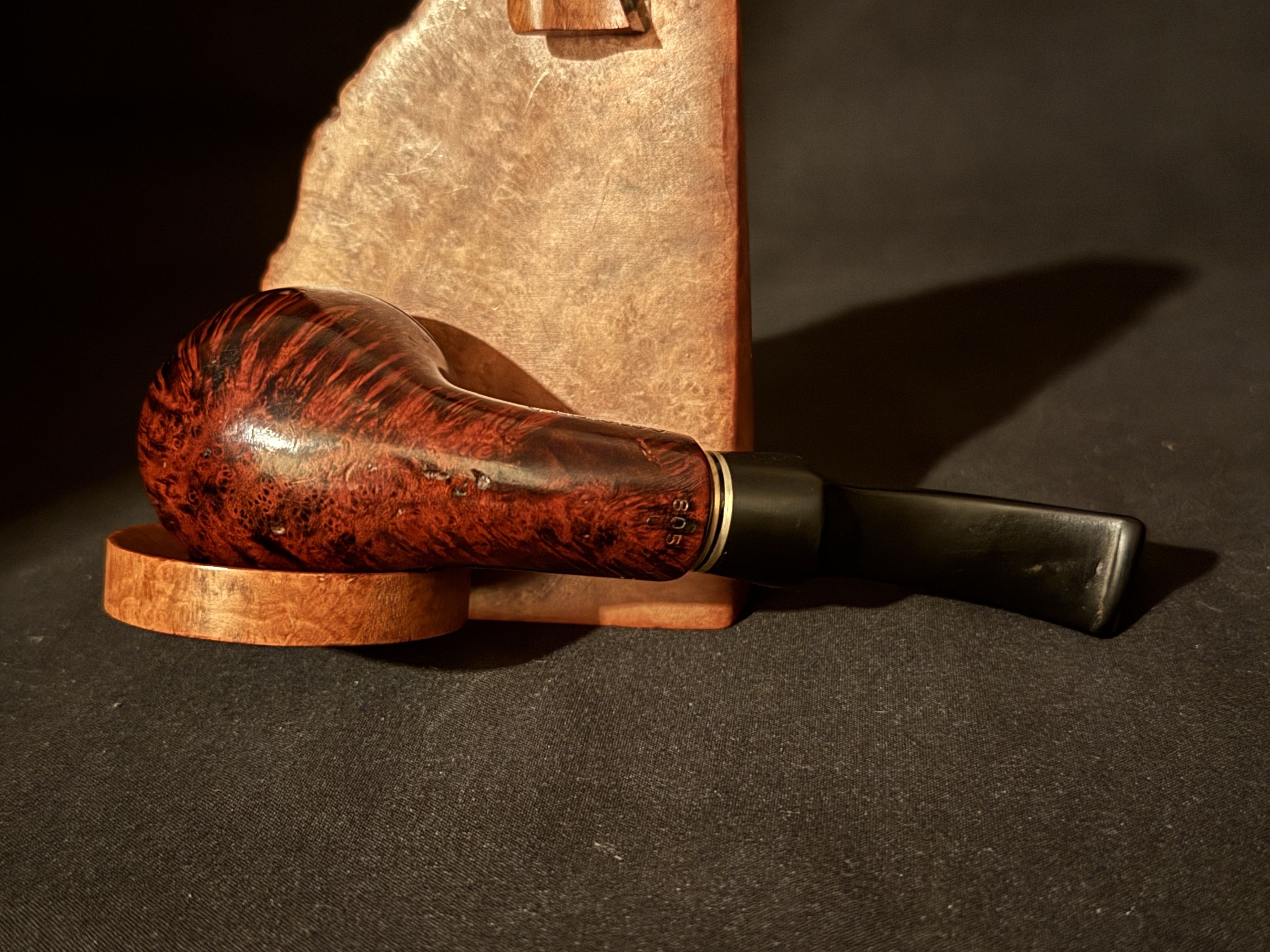Radford 805 Red Smooth Bent Rhodesian Estate Pipe - Vulcanite Saddle Stem 6