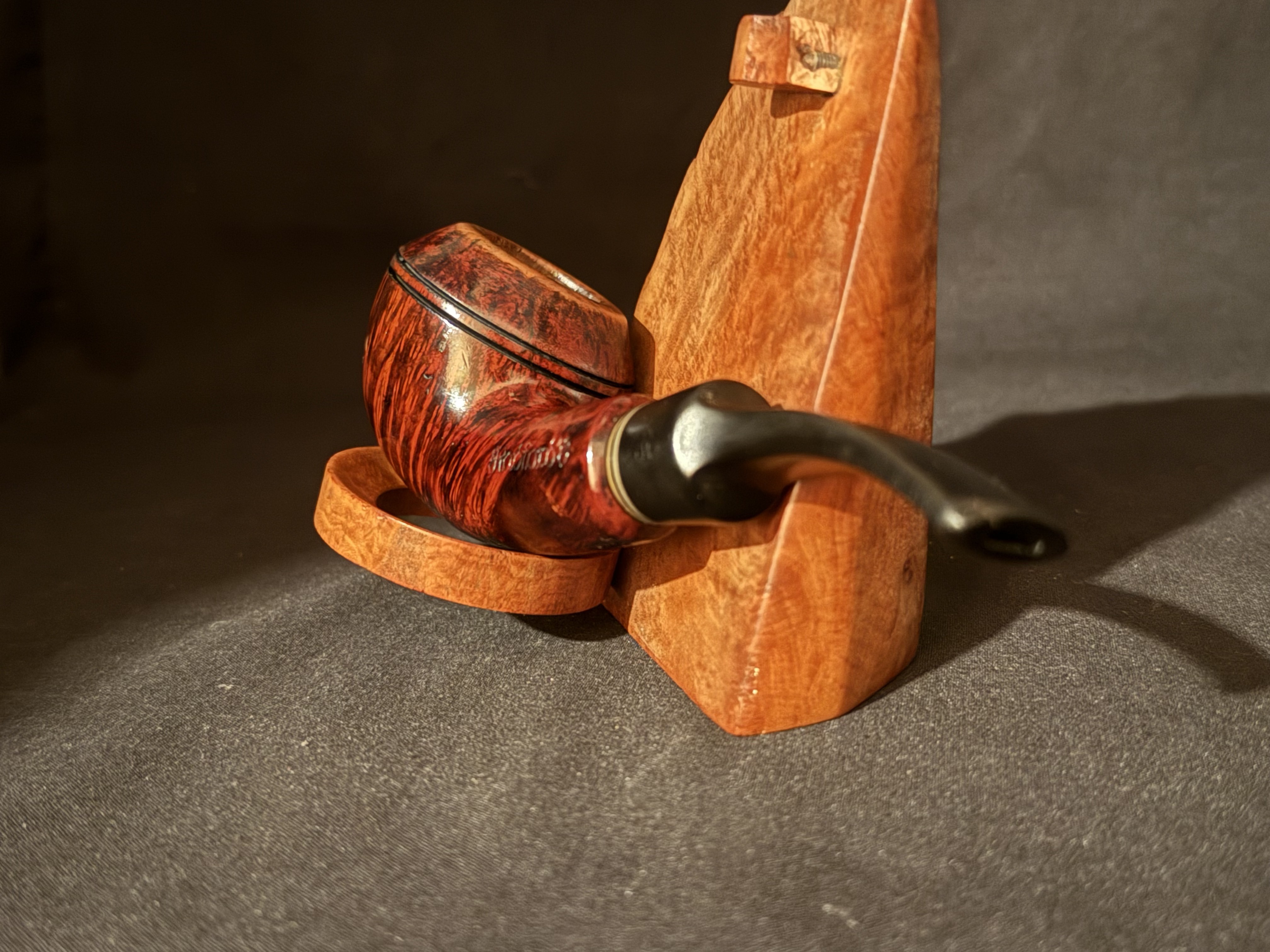 Radford 805 Red Smooth Bent Rhodesian Estate Pipe - Vulcanite Saddle Stem 7