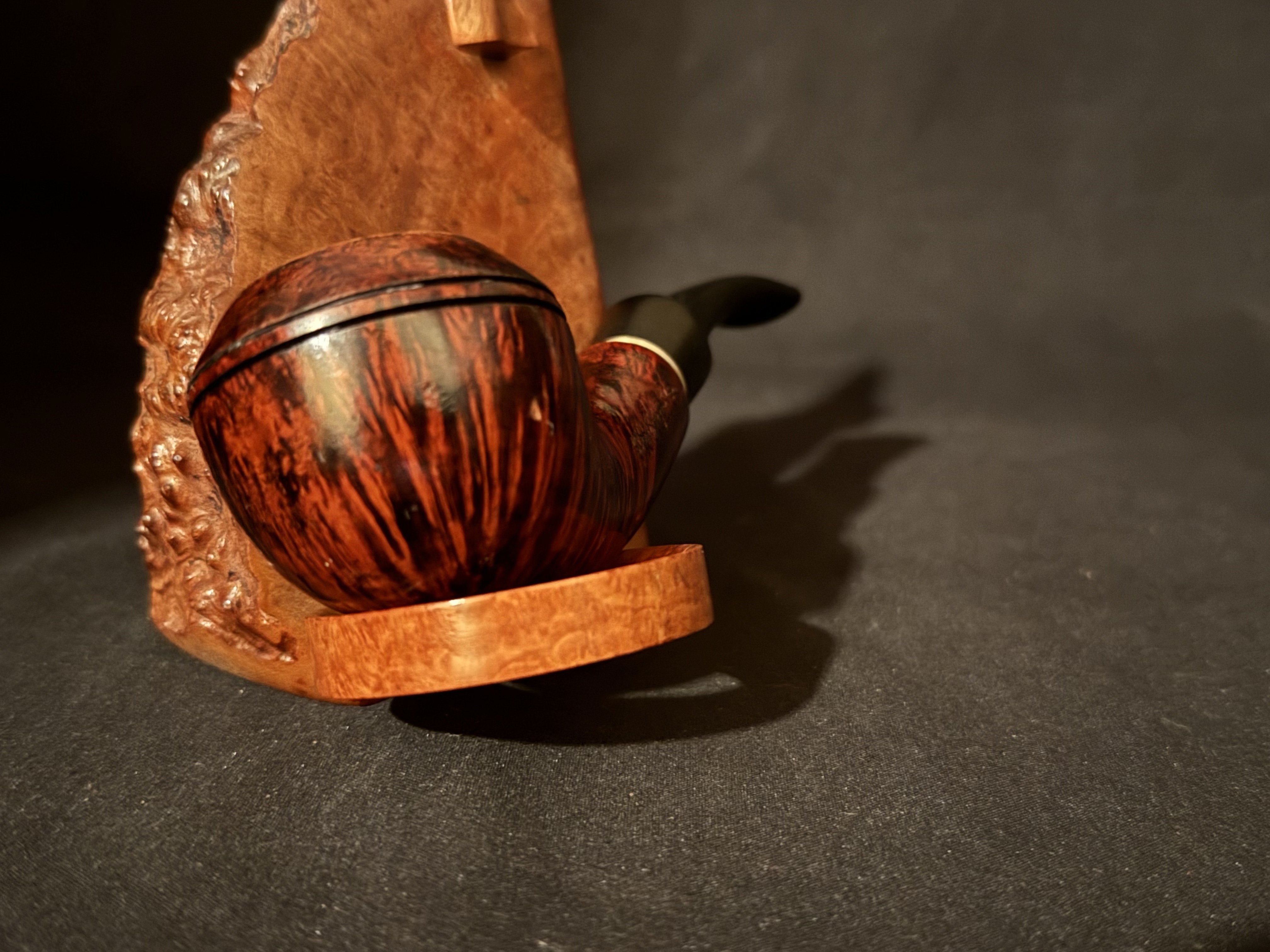 Radford 805 Red Smooth Bent Rhodesian Estate Pipe - Vulcanite Saddle Stem 8
