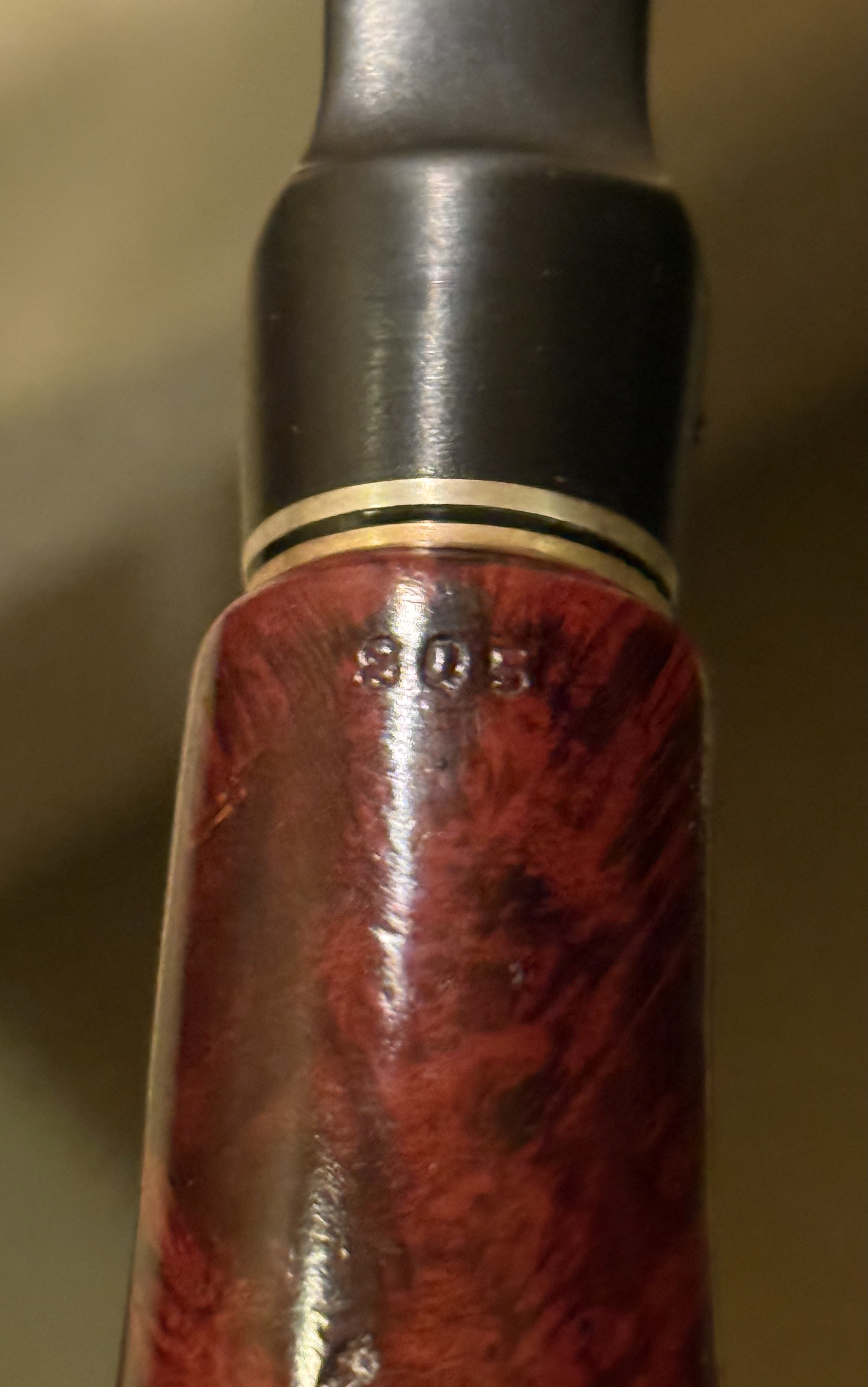 Radford 805 Red Smooth Bent Rhodesian Estate Pipe - Vulcanite Saddle Stem 10