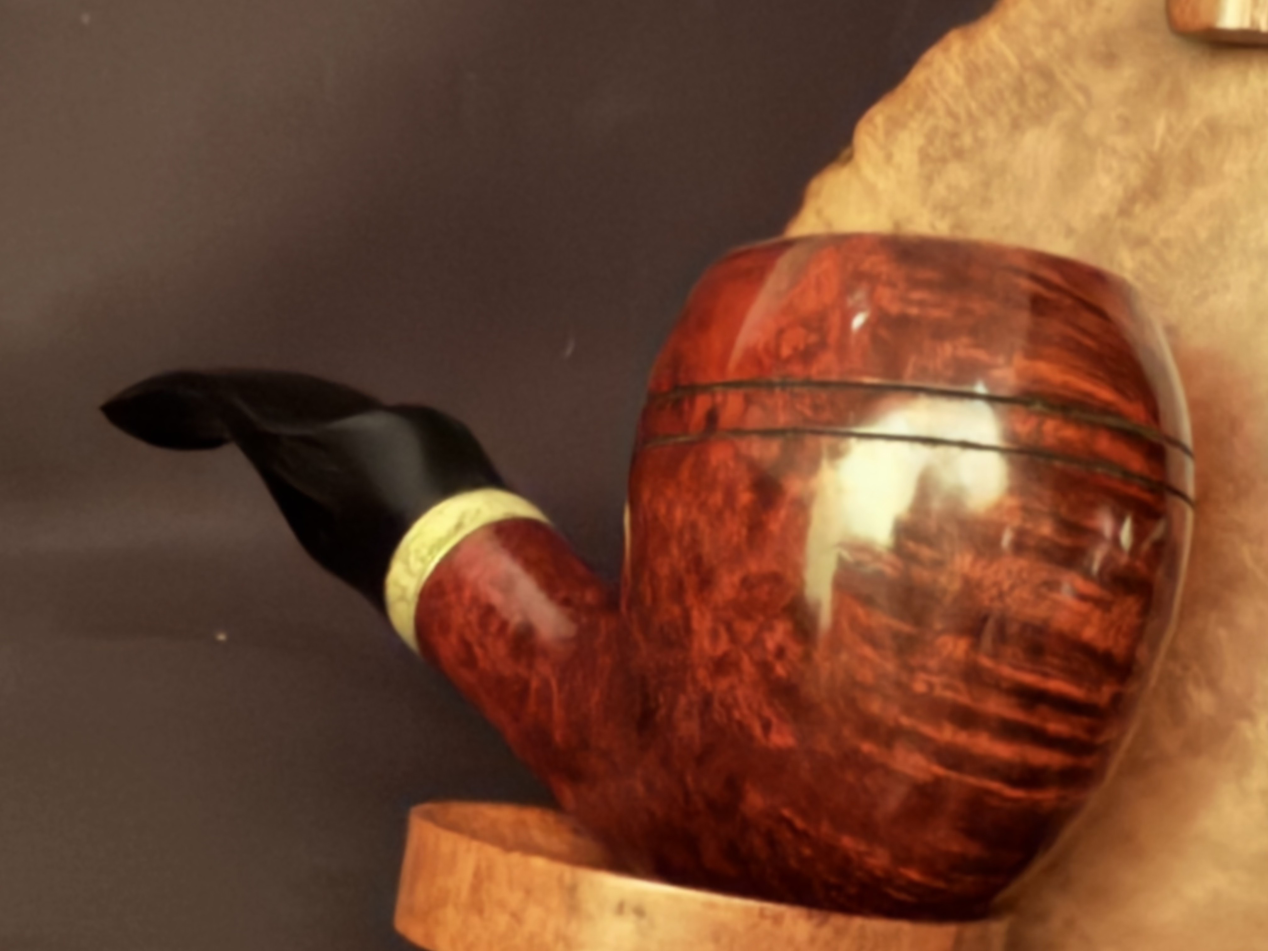 Radford Bent Rhodesian Smooth Reddish Briar Estate Pipe 9mm Filter 5