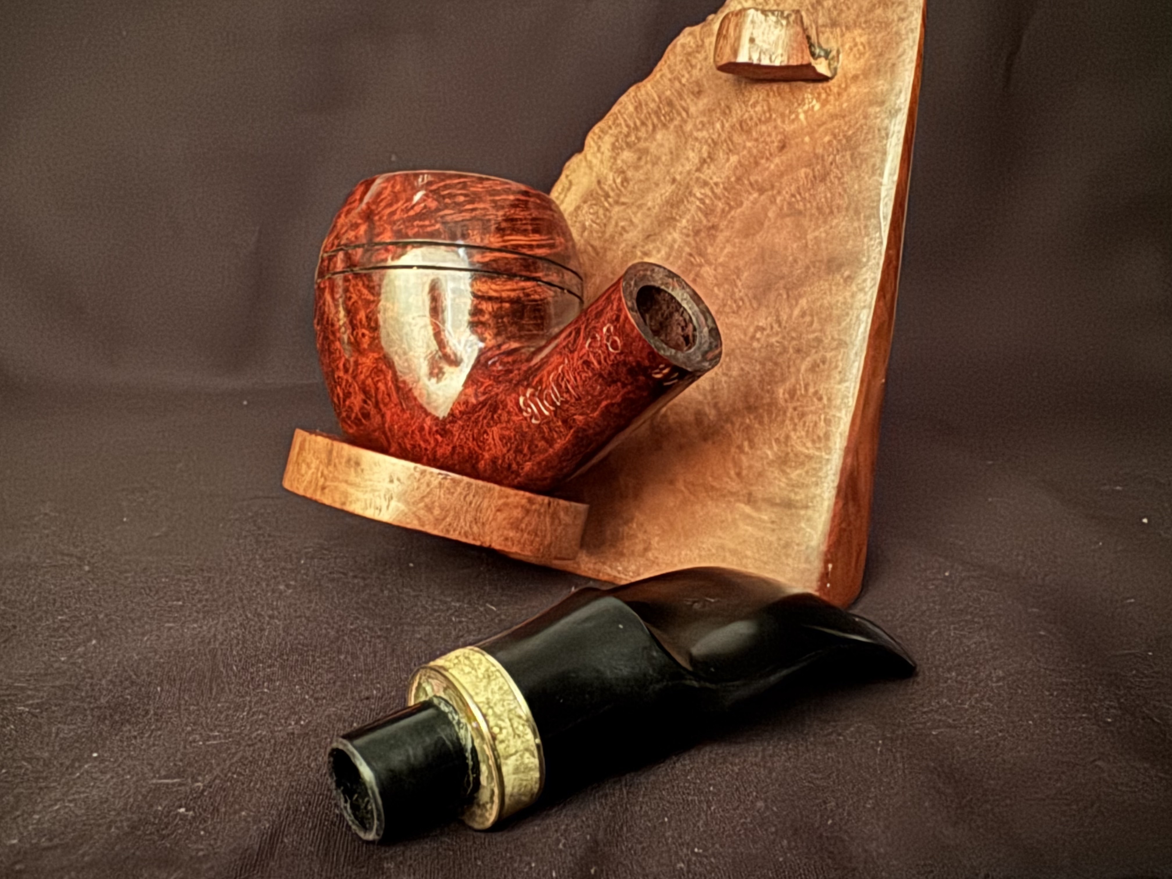 Radford Bent Rhodesian Smooth Reddish Briar Estate Pipe 9mm Filter 7