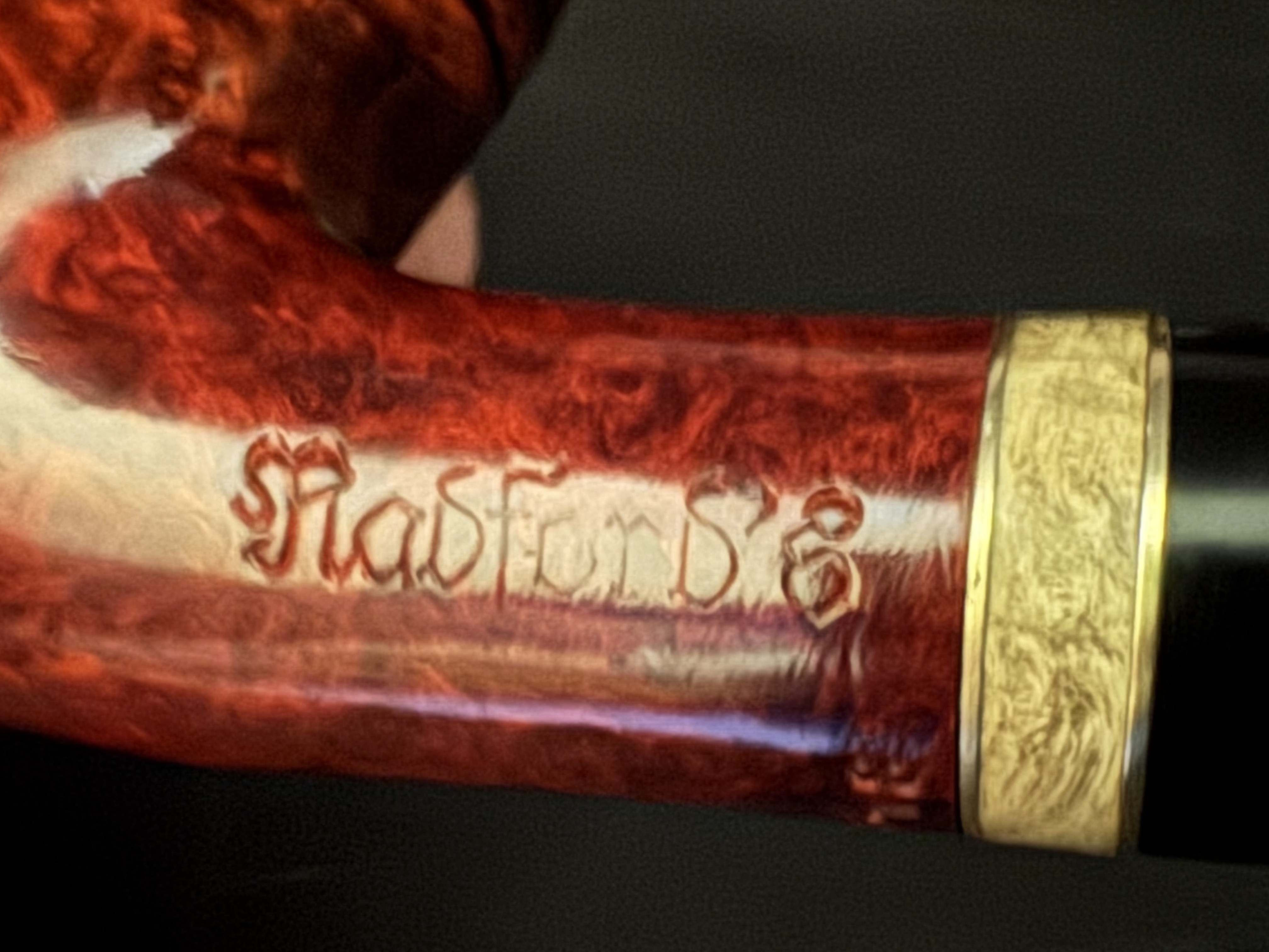 Radford Bent Rhodesian Smooth Reddish Briar Estate Pipe 9mm Filter 2