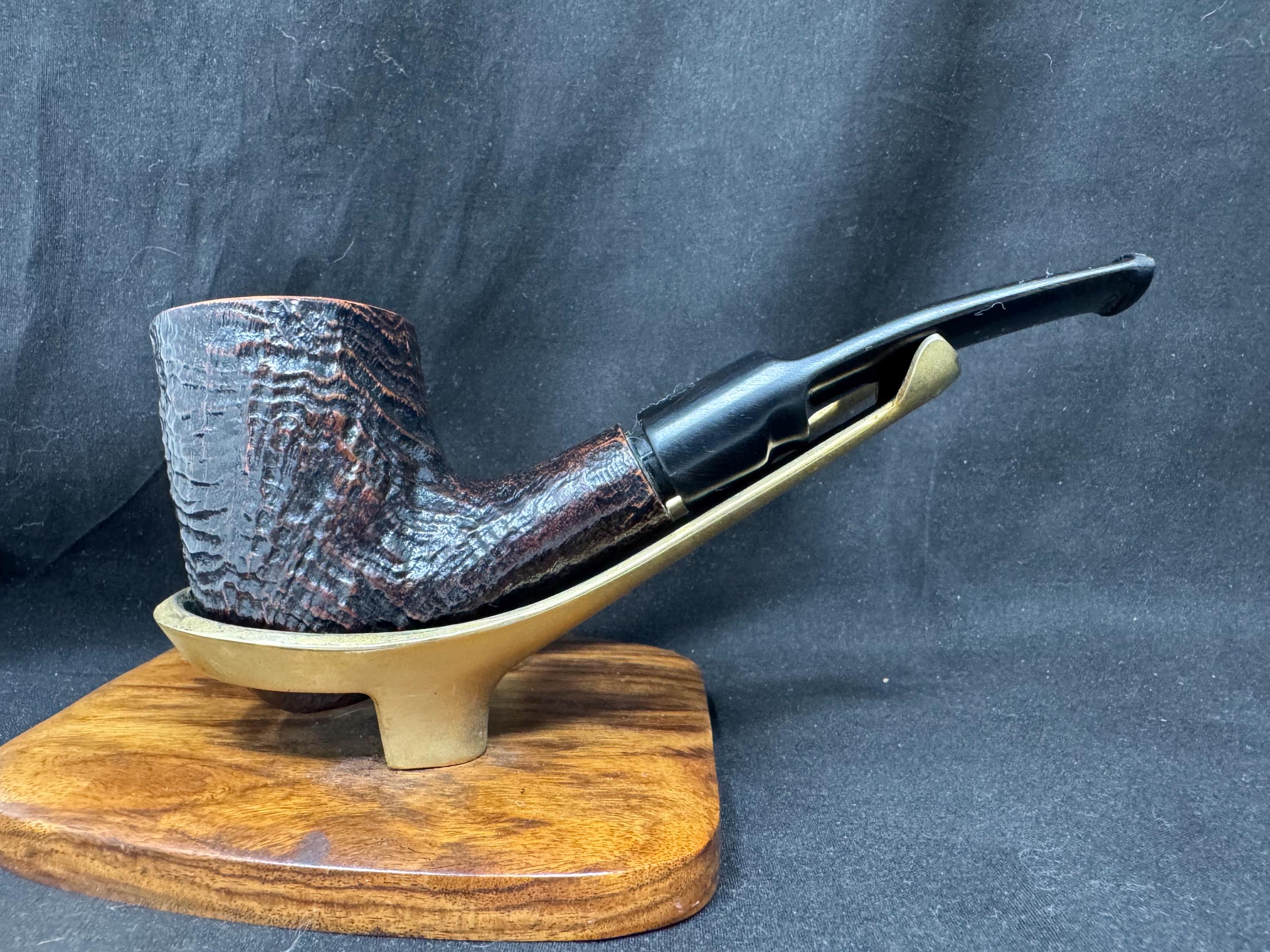 Rare Savinelli Autograph G Series Pipe: Giancarlo's Dark Sandblast Freehand Collectible 2