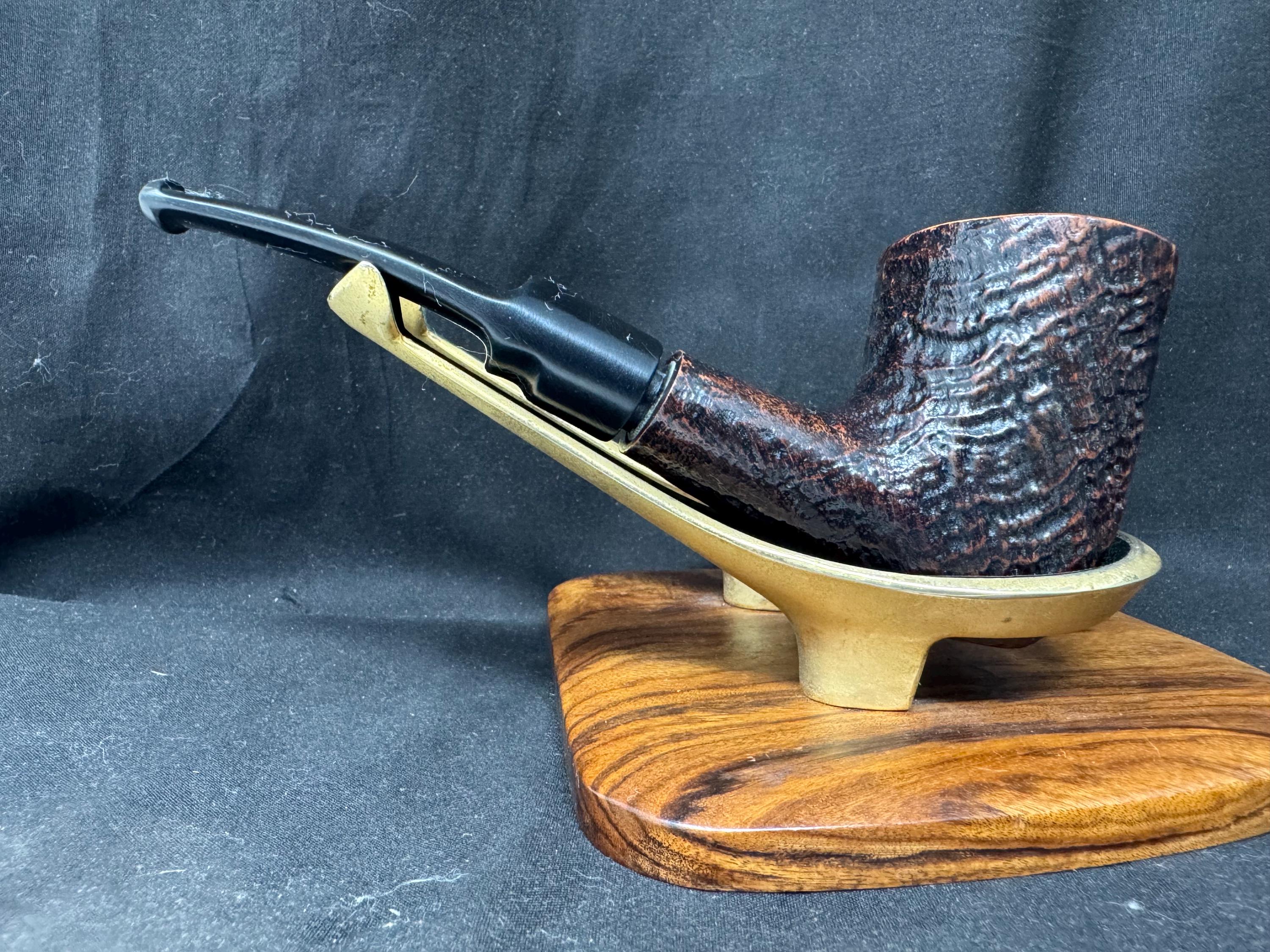 Rare Savinelli Autograph G Series Pipe: Giancarlo's Dark Sandblast Freehand Collectible 3