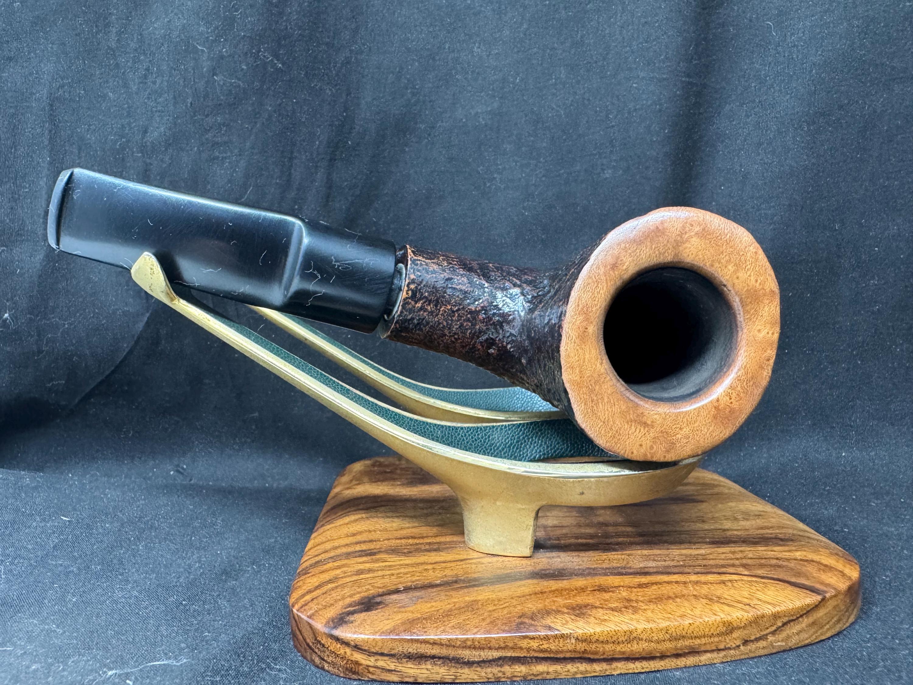 Rare Savinelli Autograph G Series Pipe: Giancarlo's Dark Sandblast Freehand Collectible 4