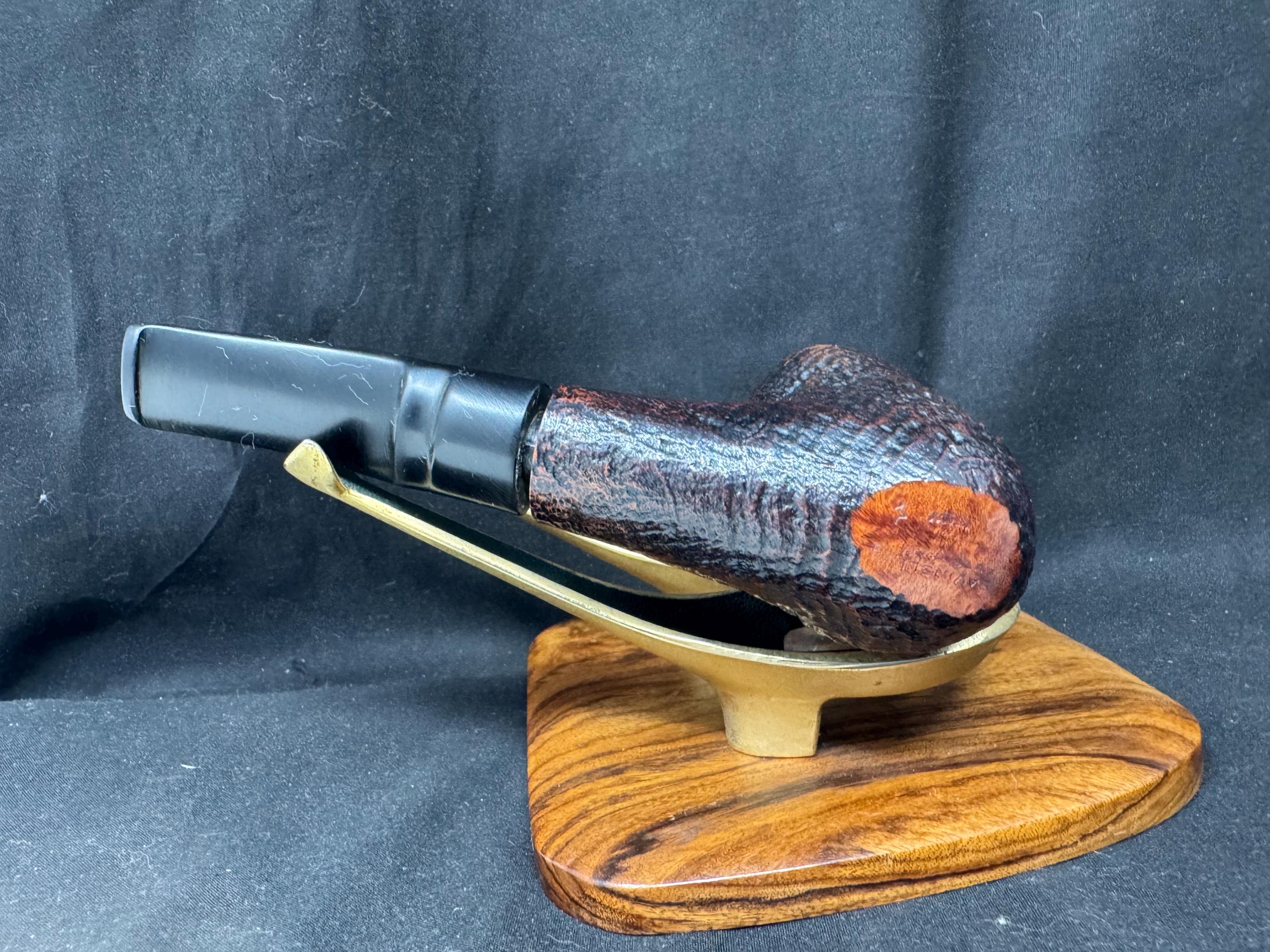 Rare Savinelli Autograph G Series Pipe: Giancarlo's Dark Sandblast Freehand Collectible 5