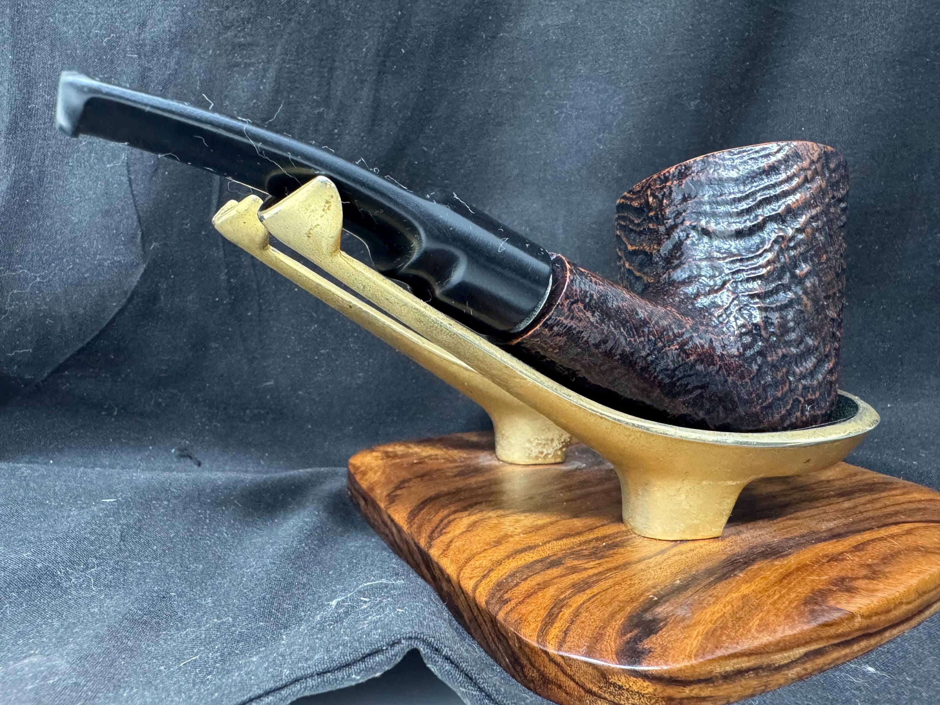 Rare Savinelli Autograph G Series Pipe: Giancarlo's Dark Sandblast Freehand Collectible 9