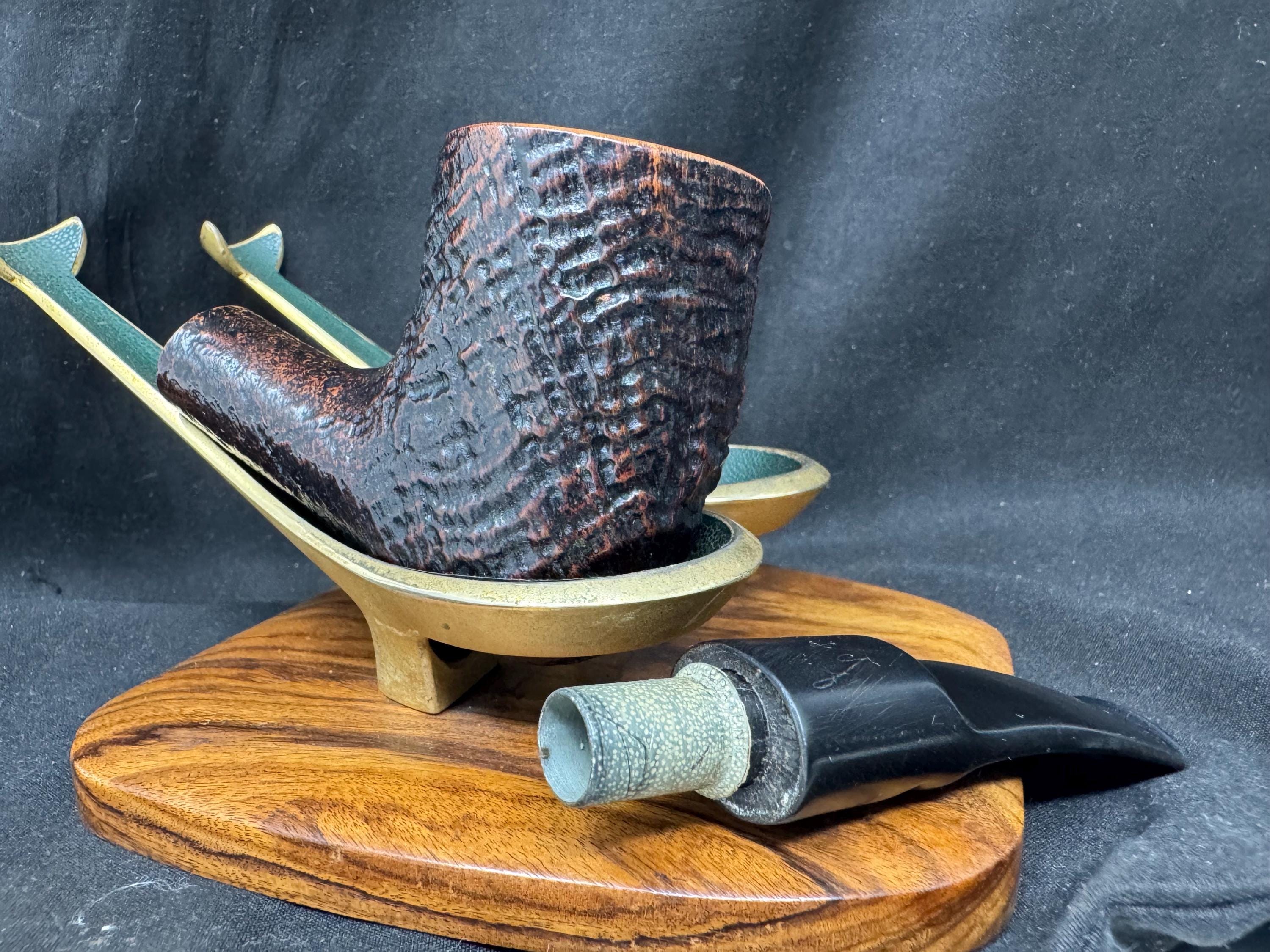 Rare Savinelli Autograph G Series Pipe: Giancarlo's Dark Sandblast Freehand Collectible 10
