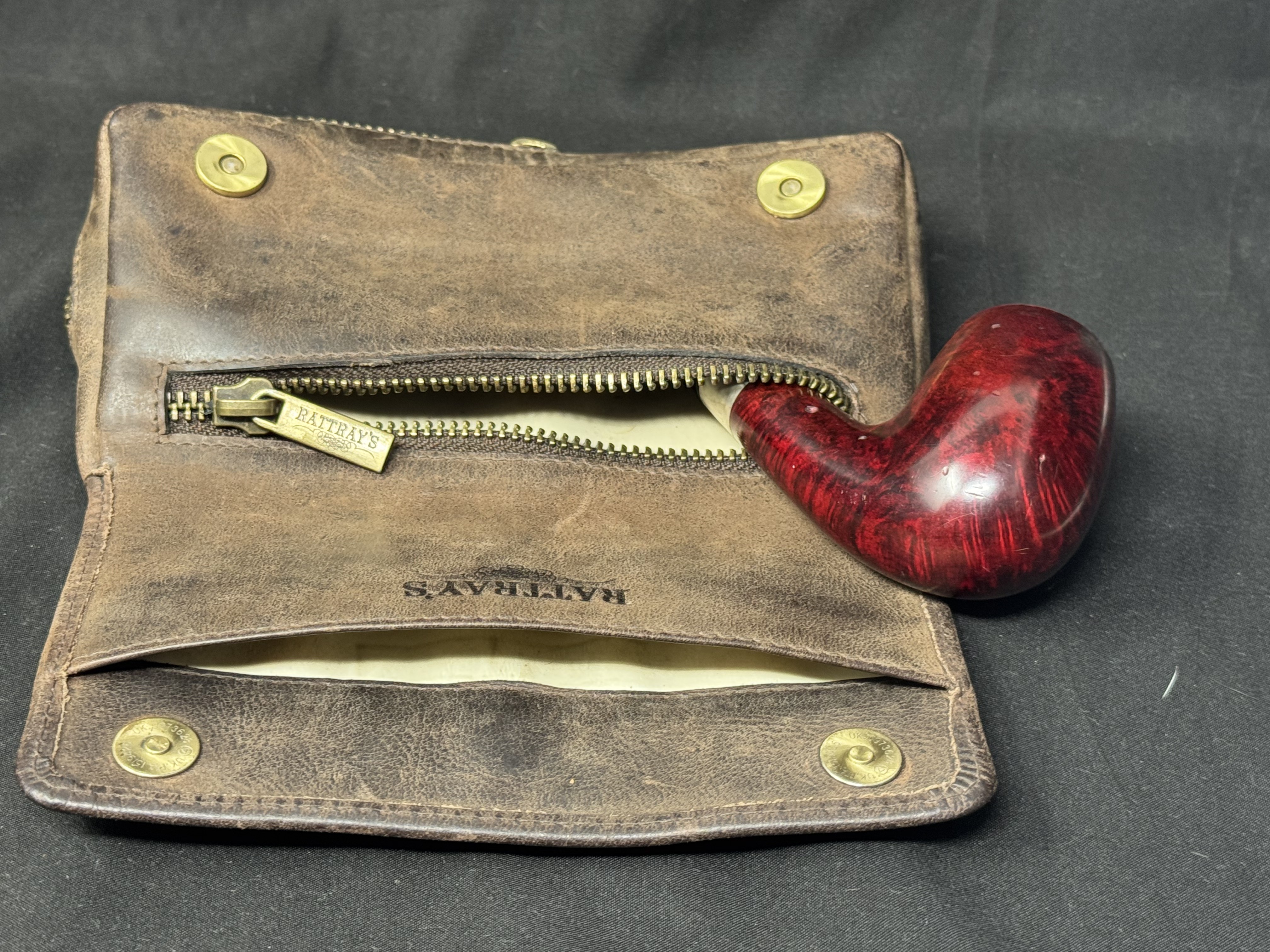 Rattray's Leather Pipe Bag Estate Tobacco Organizer 1-Pipe Compact Kit 8