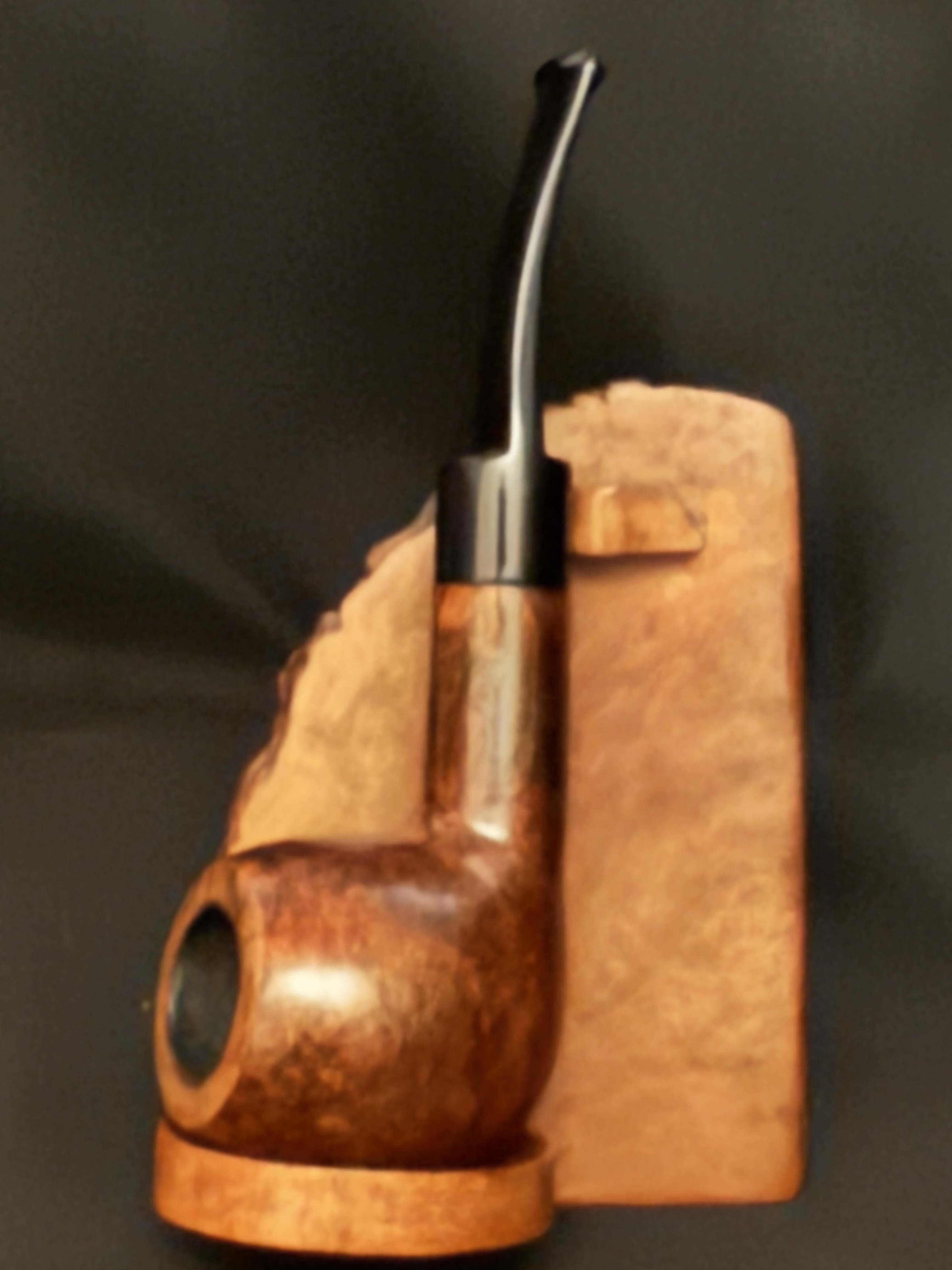 Real Briar Smooth Apple Briar Pipe 9mm Filter Vulcanite Saddle Stem Estate