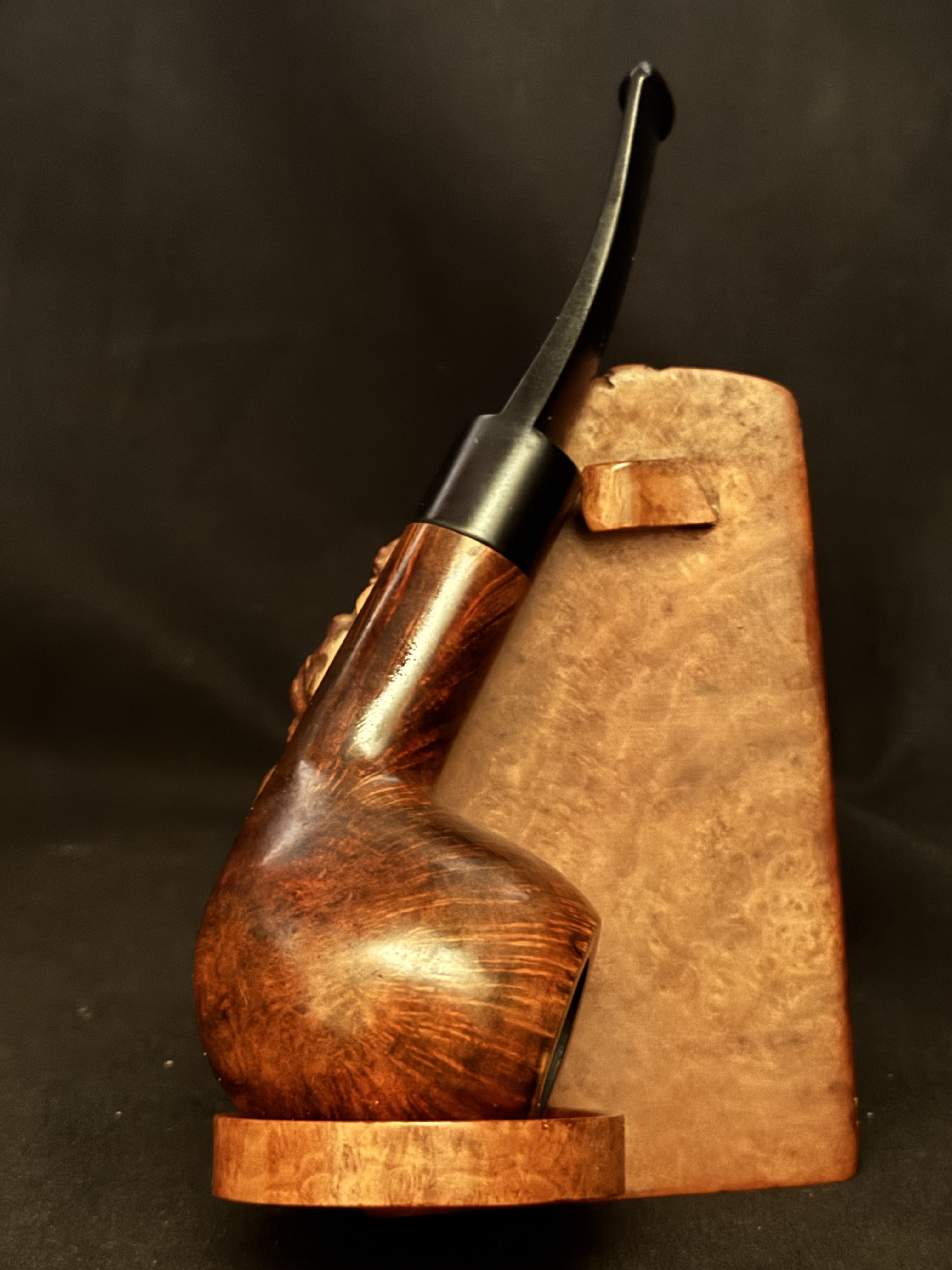 Real Briar Smooth Apple Briar Pipe 9mm Filter Vulcanite Saddle Stem Estate 2