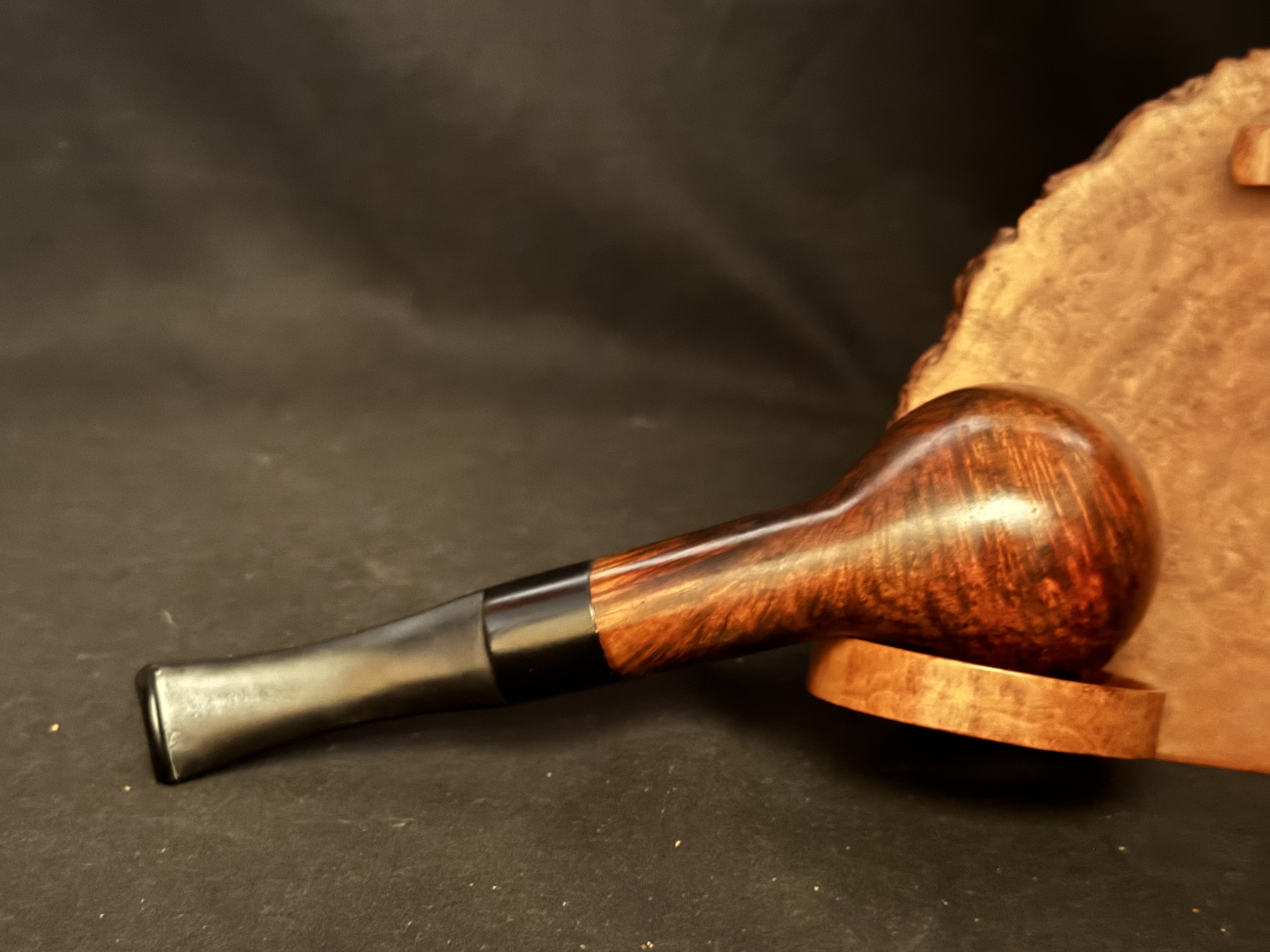 Real Briar Smooth Apple Briar Pipe 9mm Filter Vulcanite Saddle Stem Estate 7