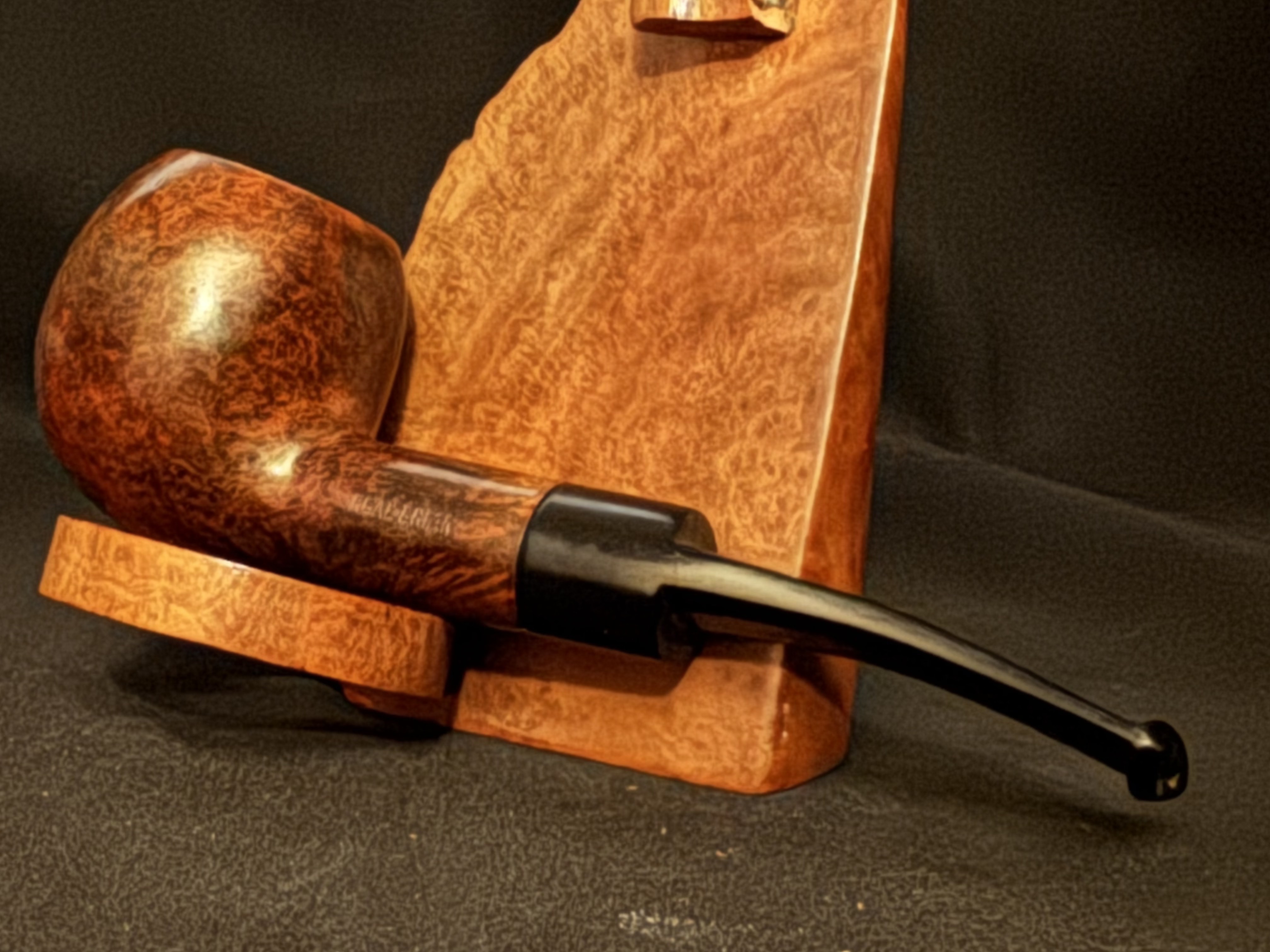 Real Briar Smooth Apple Briar Pipe 9mm Filter Vulcanite Saddle Stem Estate 9