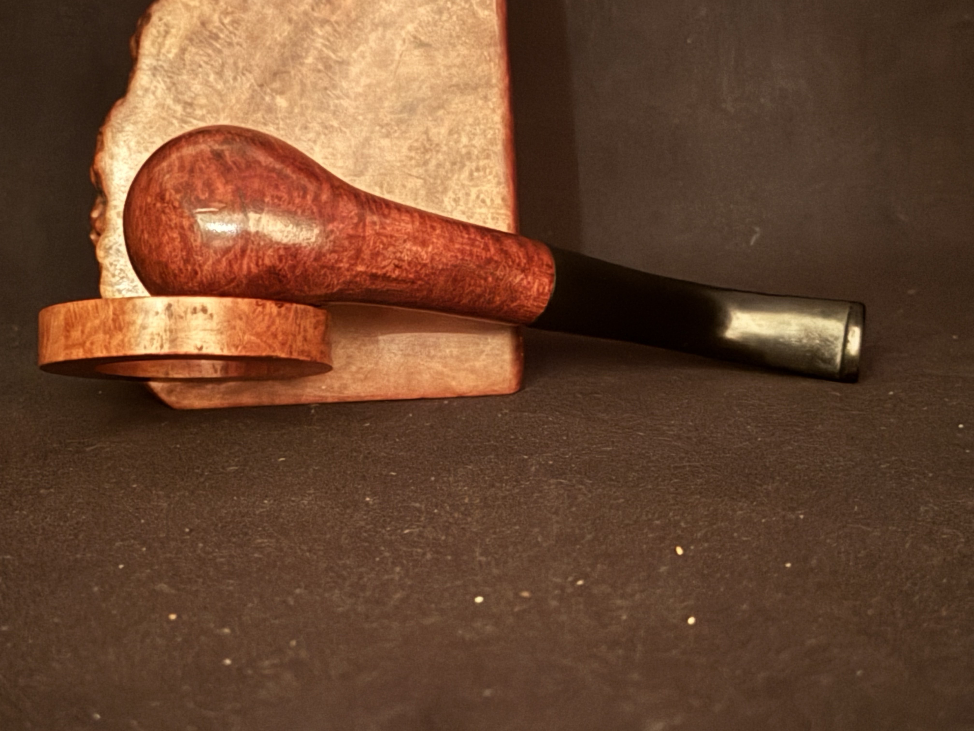"Real Briar" Stamped Smooth Bent Billiard Estate Pipe, Vulcanite Tapered Stem, Fishtail Bit, No Filter 6