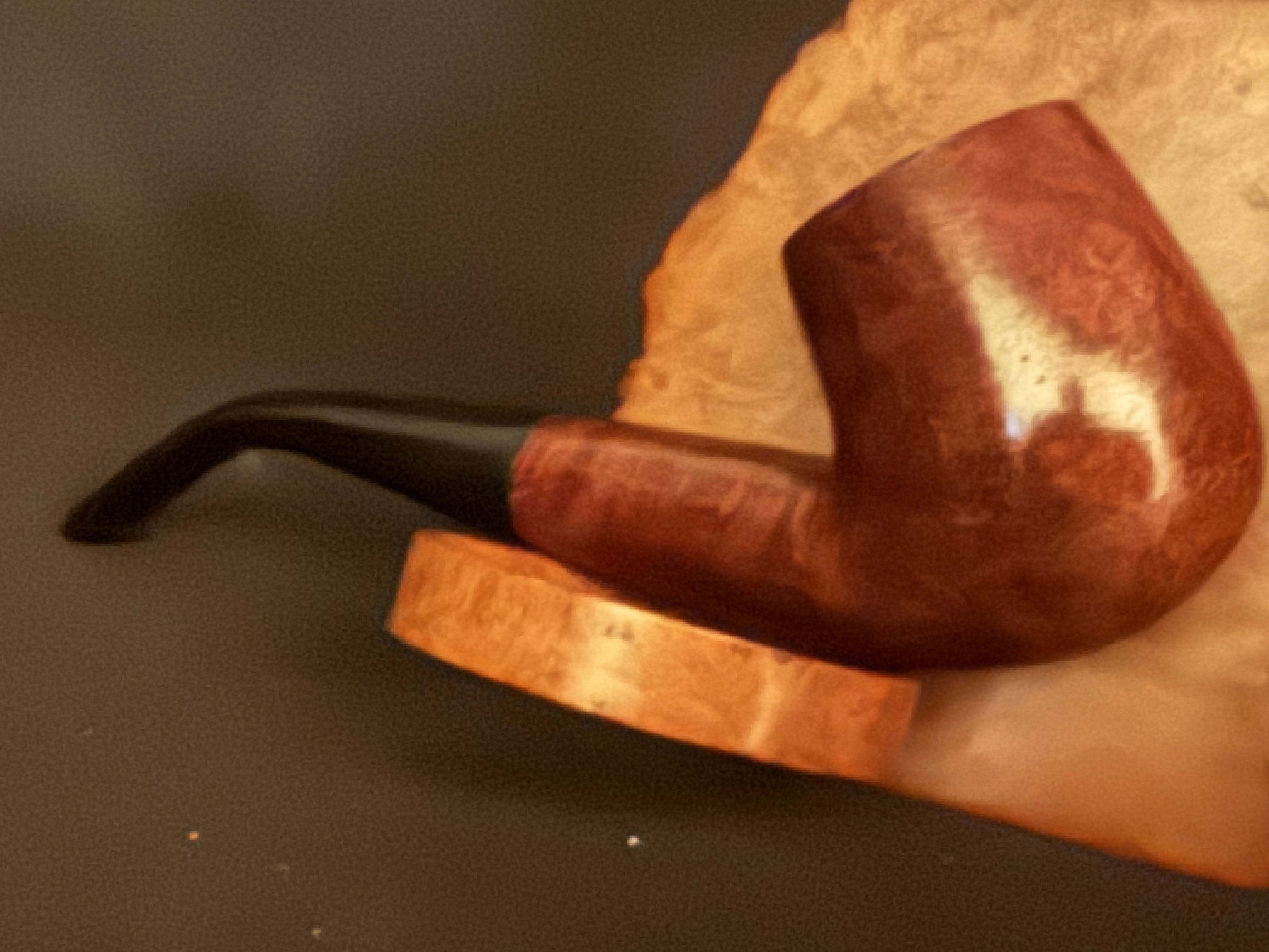 "Real Briar" Stamped Smooth Bent Billiard Estate Pipe, Vulcanite Tapered Stem, Fishtail Bit, No Filter 8