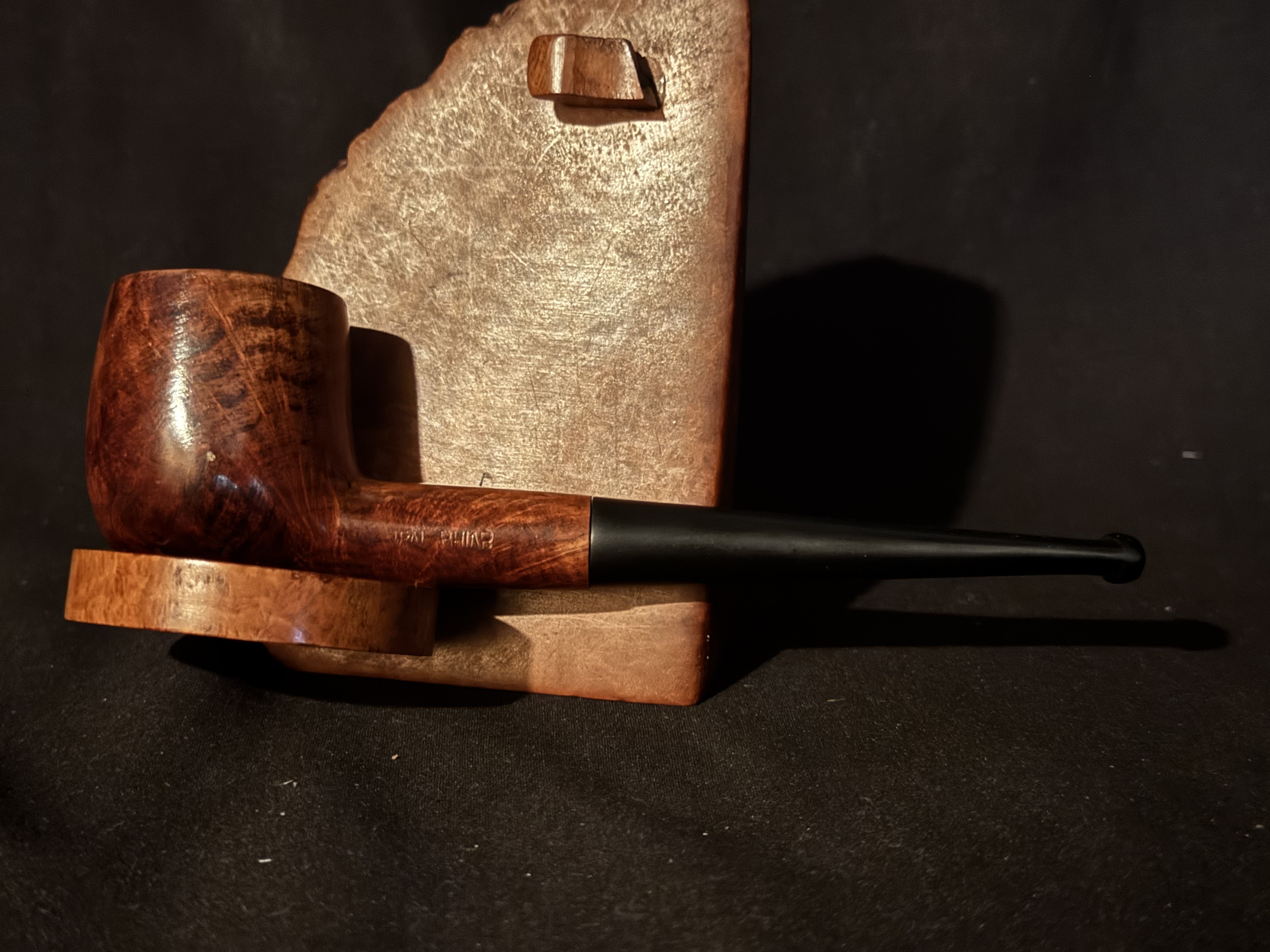 Real Briar Smooth Straight Pot Pipe - Vulcanite Tapered Fishtail Stem - Estate Pipe 3