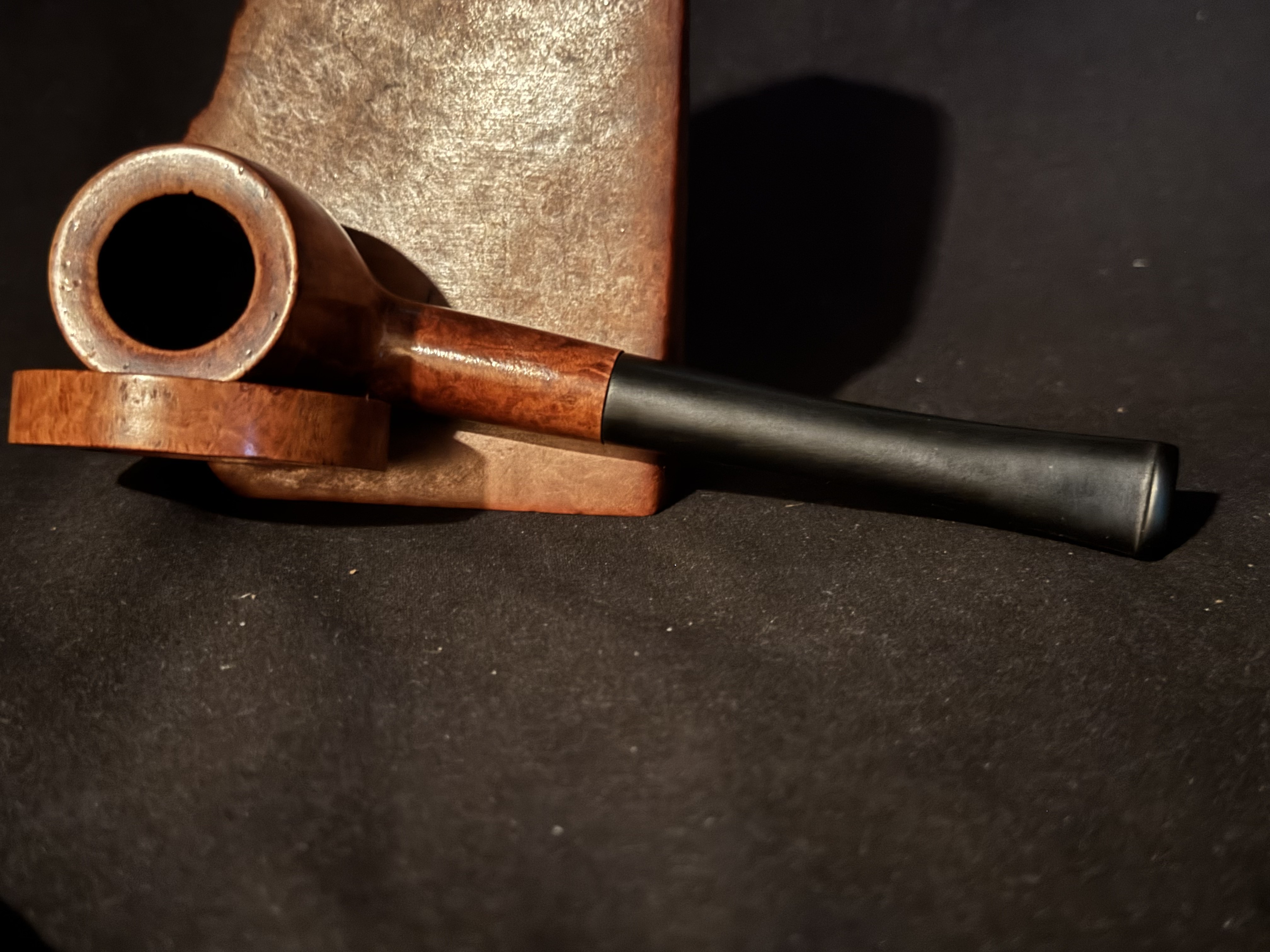 Real Briar Smooth Straight Pot Pipe - Vulcanite Tapered Fishtail Stem - Estate Pipe 4