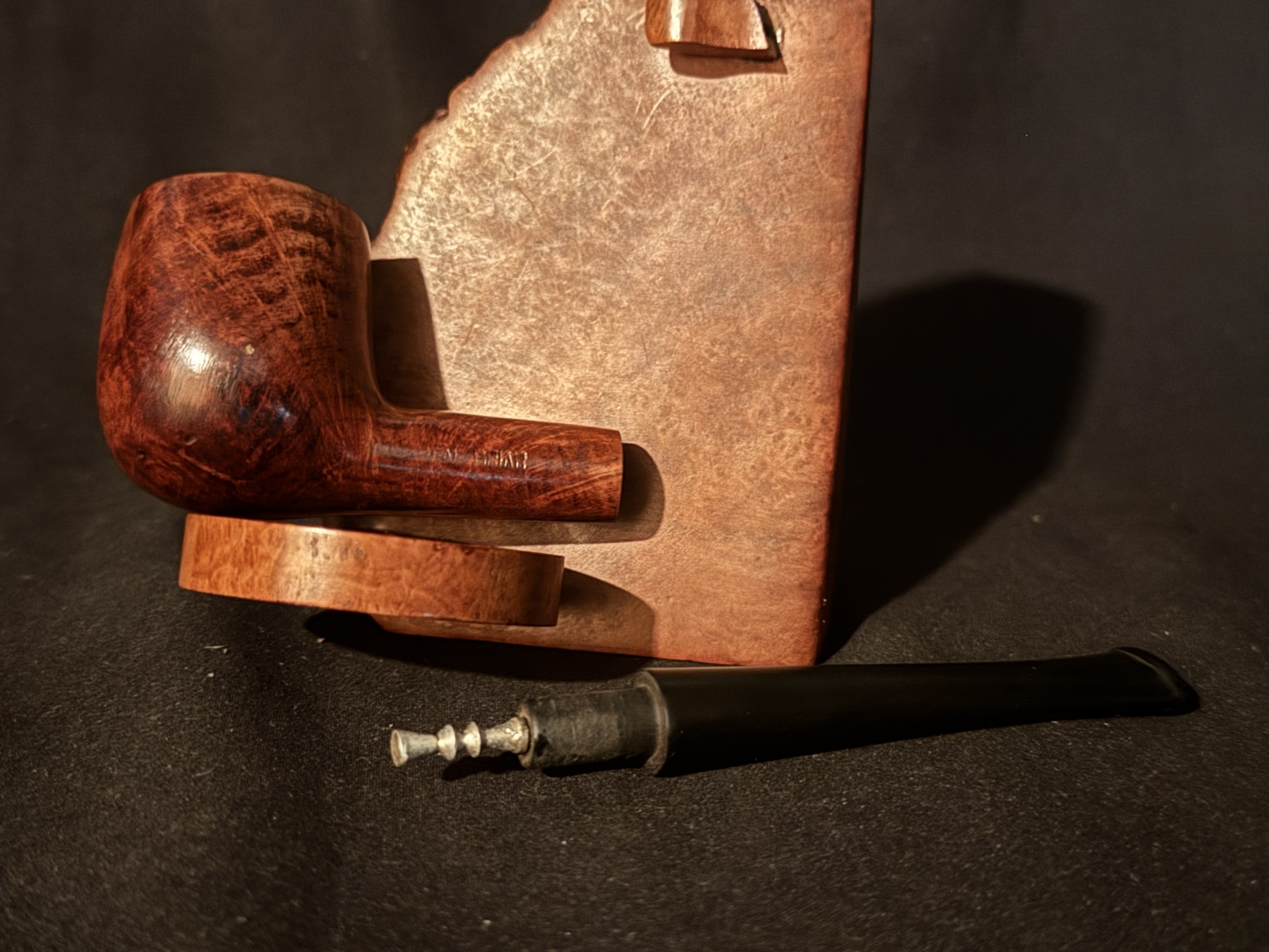 Real Briar Smooth Straight Pot Pipe - Vulcanite Tapered Fishtail Stem - Estate Pipe 8