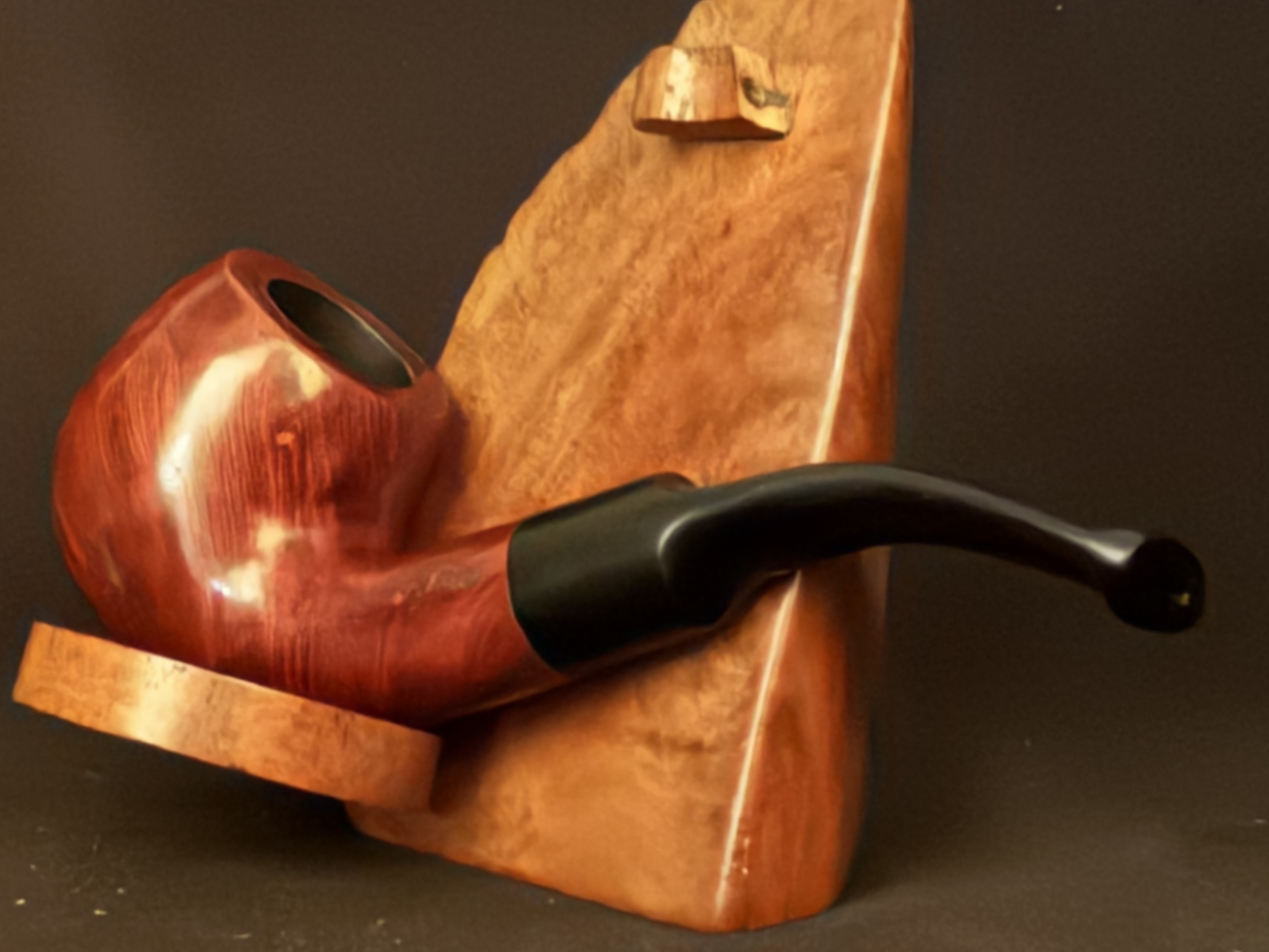 Jean Claude 293 Smooth Bent Apple Estate Pipe - Vulcanite Saddle Stem, 9mm Filter, Fishtail Bit 2