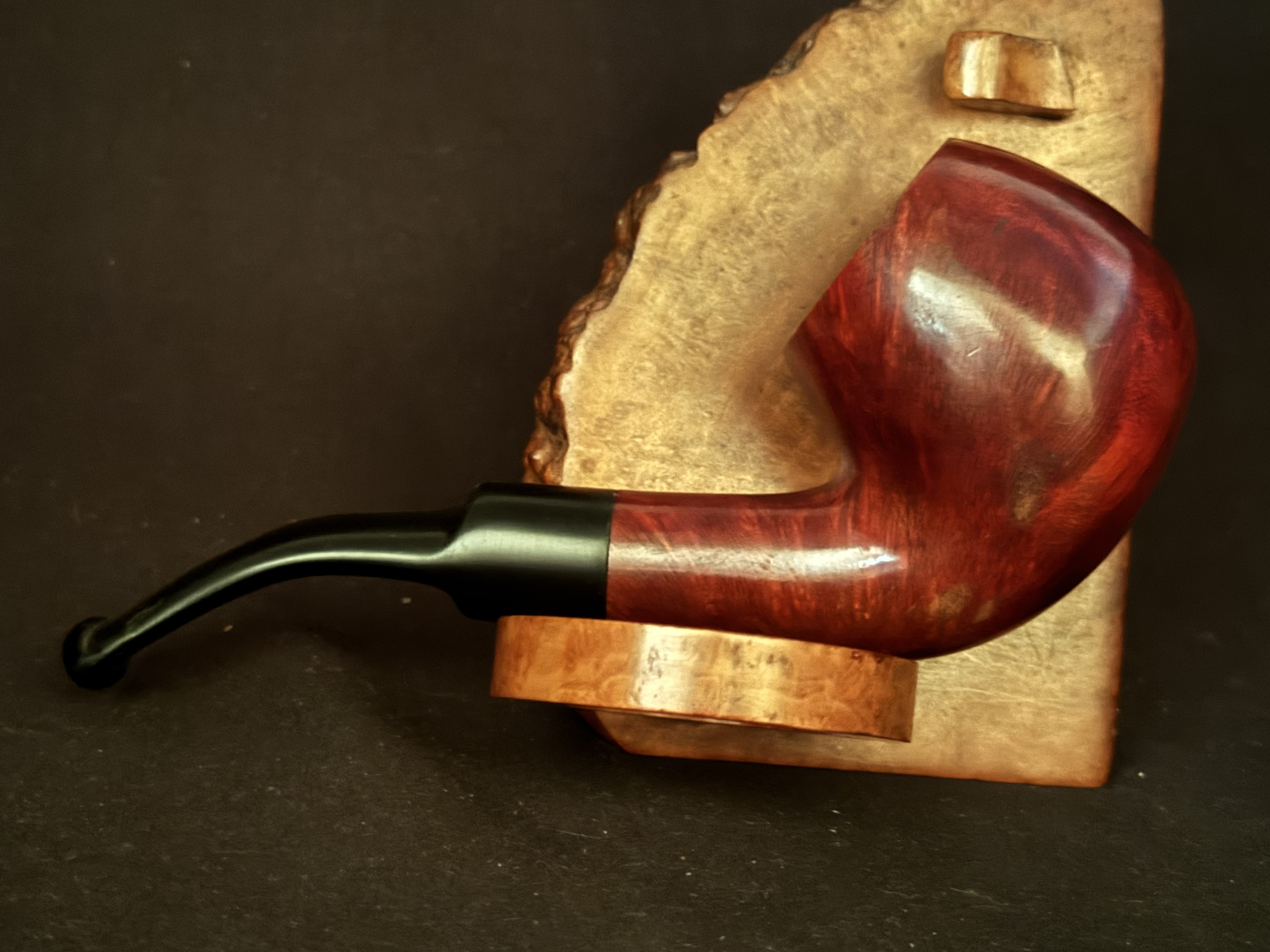 Jean Claude 293 Smooth Bent Apple Estate Pipe - Vulcanite Saddle Stem, 9mm Filter, Fishtail Bit 7