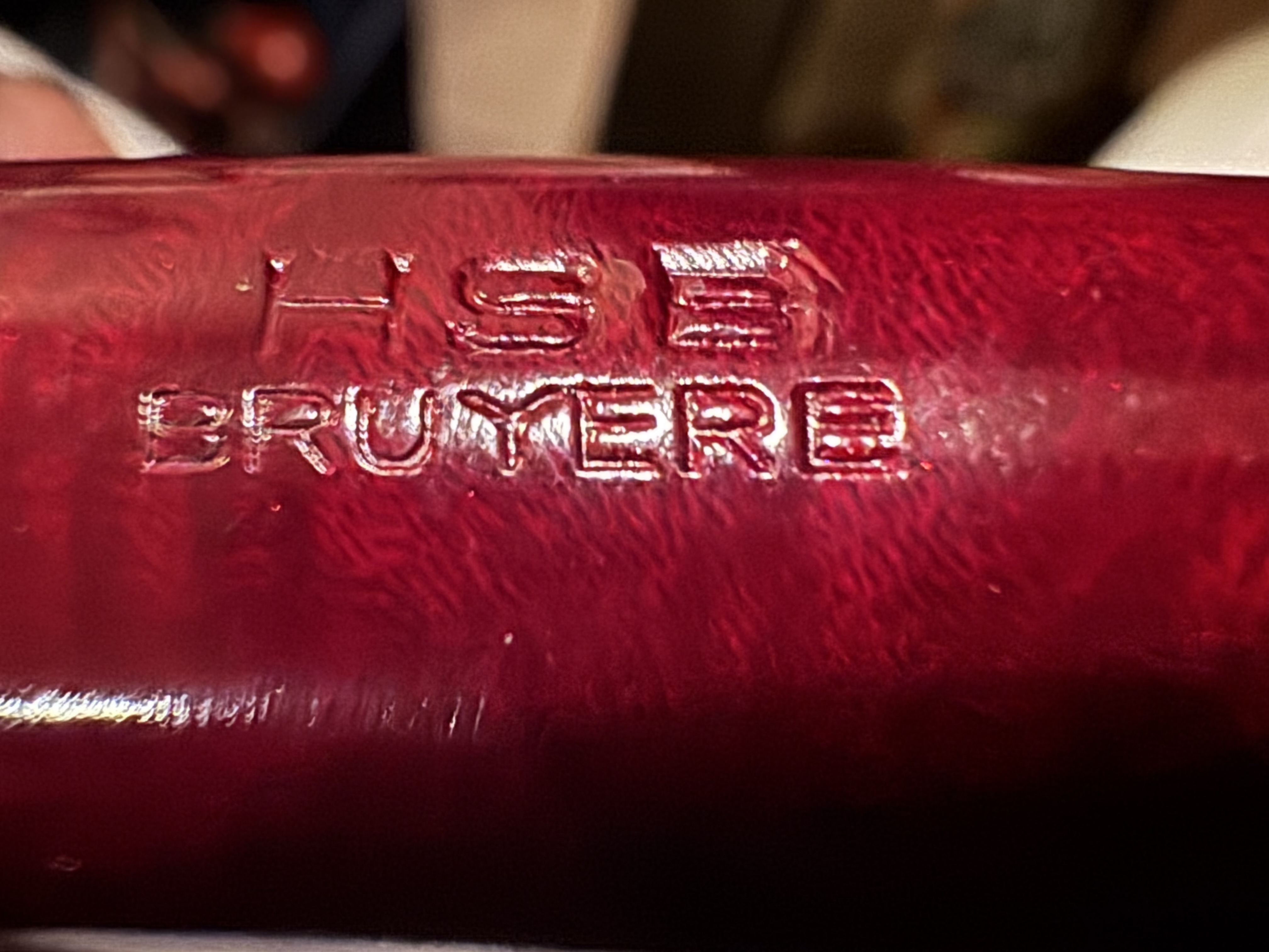 HSE BRUYERE Straight Billiard Red Smooth Briar Estate Pipe, Vulcanite Fishtail Stem, 9mm Filter 11