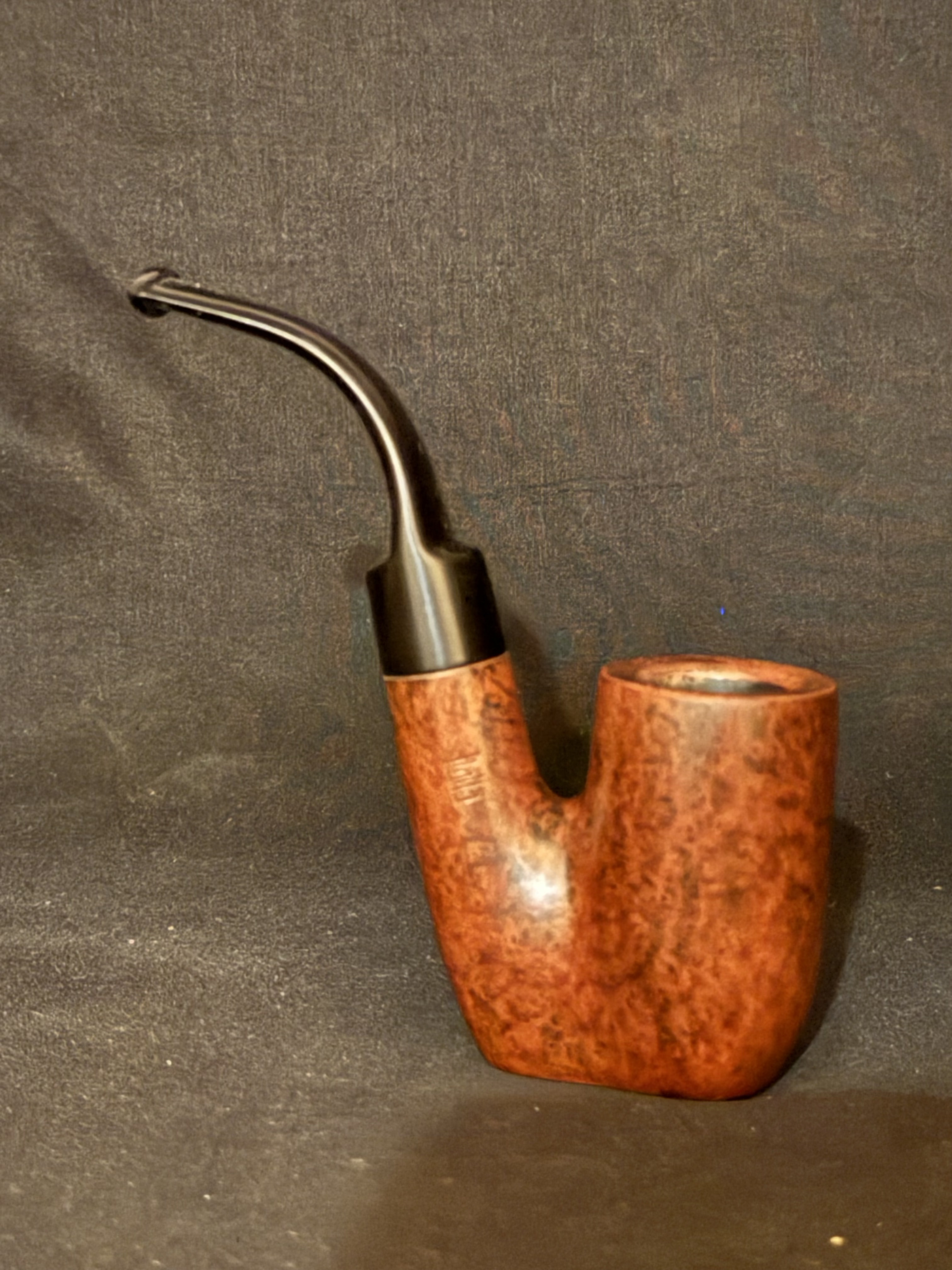 Raganella Milano B 36 Italia Smooth Full Bent Oom Paul Cylinder Estate Pipe, Vulcanite Saddle Stem 2