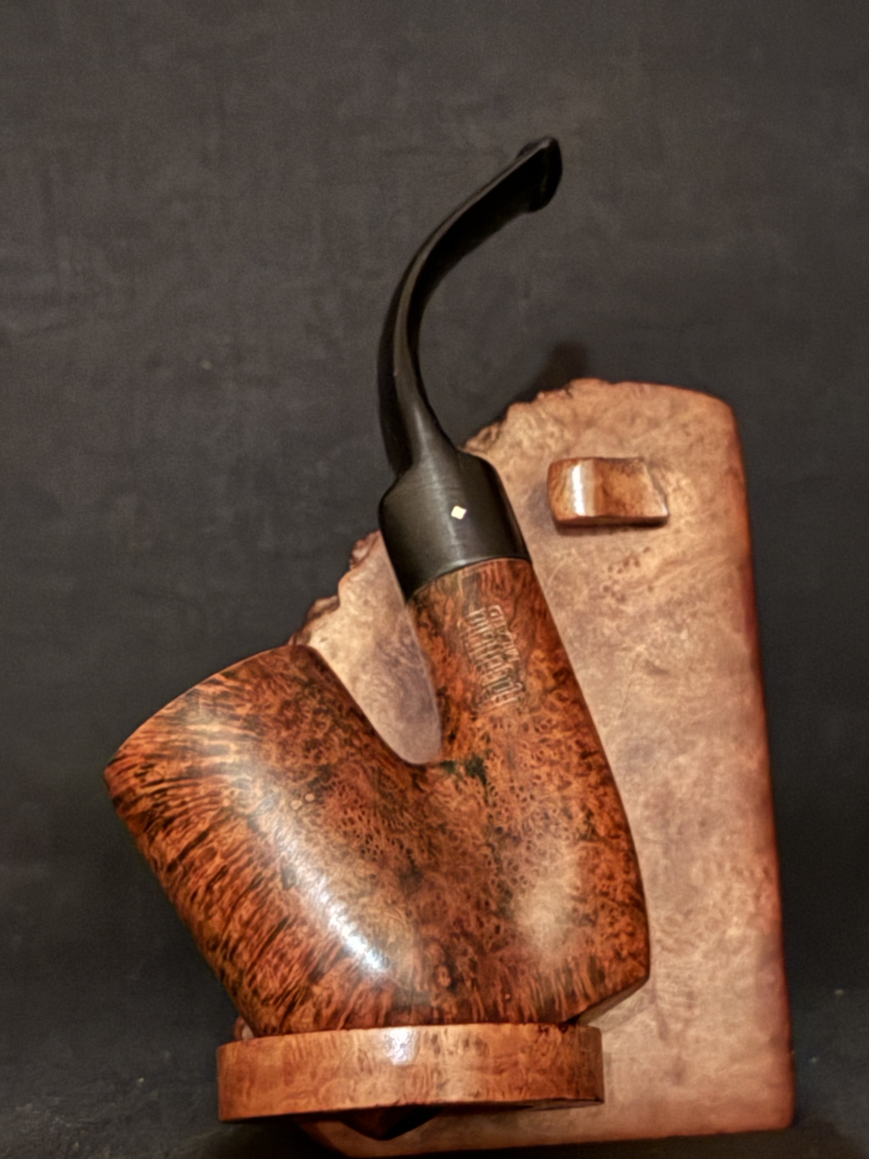 Raganella Milano B 36 Italia Smooth Full Bent Oom Paul Cylinder Estate Pipe, Vulcanite Saddle Stem 3
