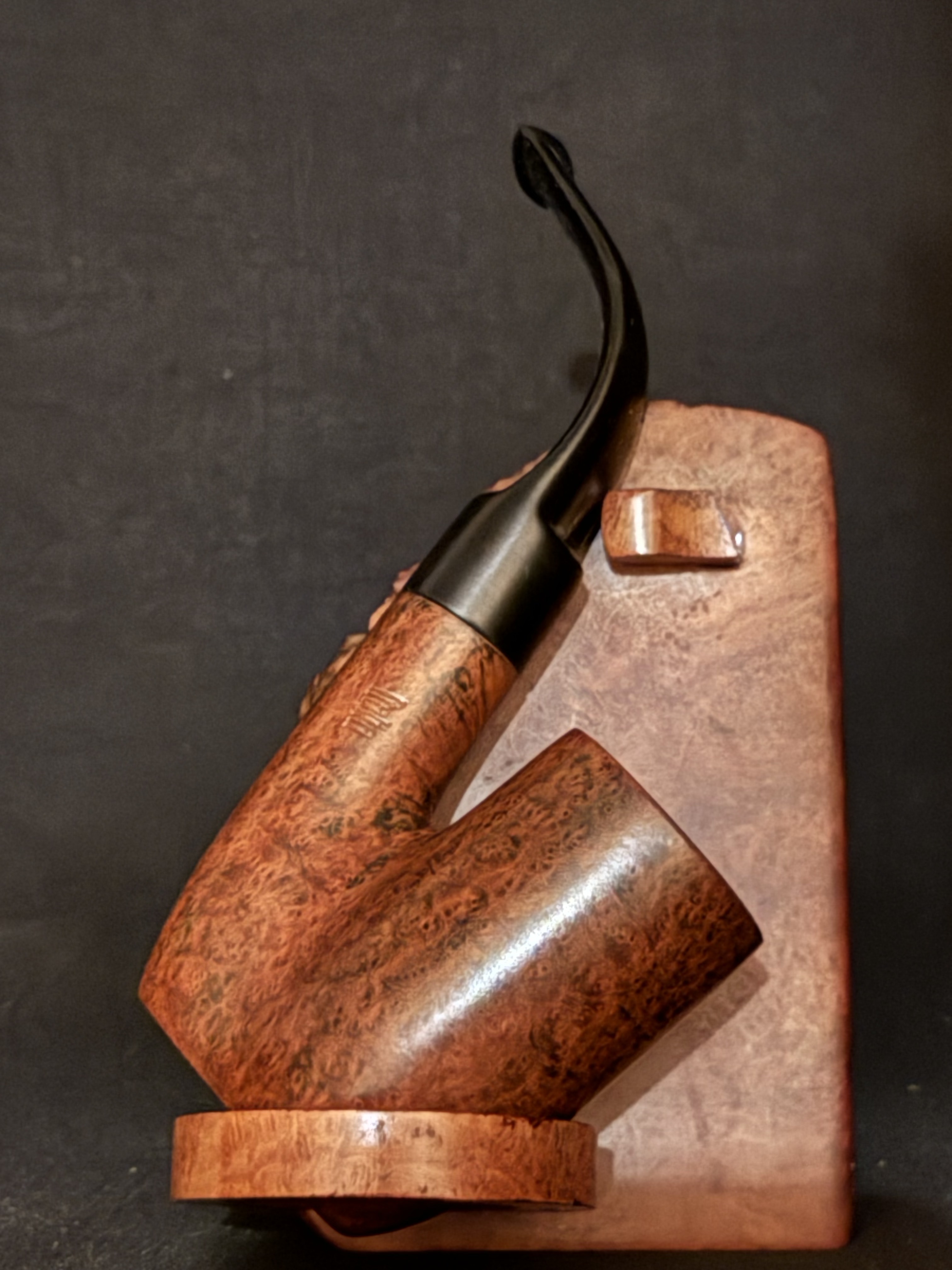 Raganella Milano B 36 Italia Smooth Full Bent Oom Paul Cylinder Estate Pipe, Vulcanite Saddle Stem 4