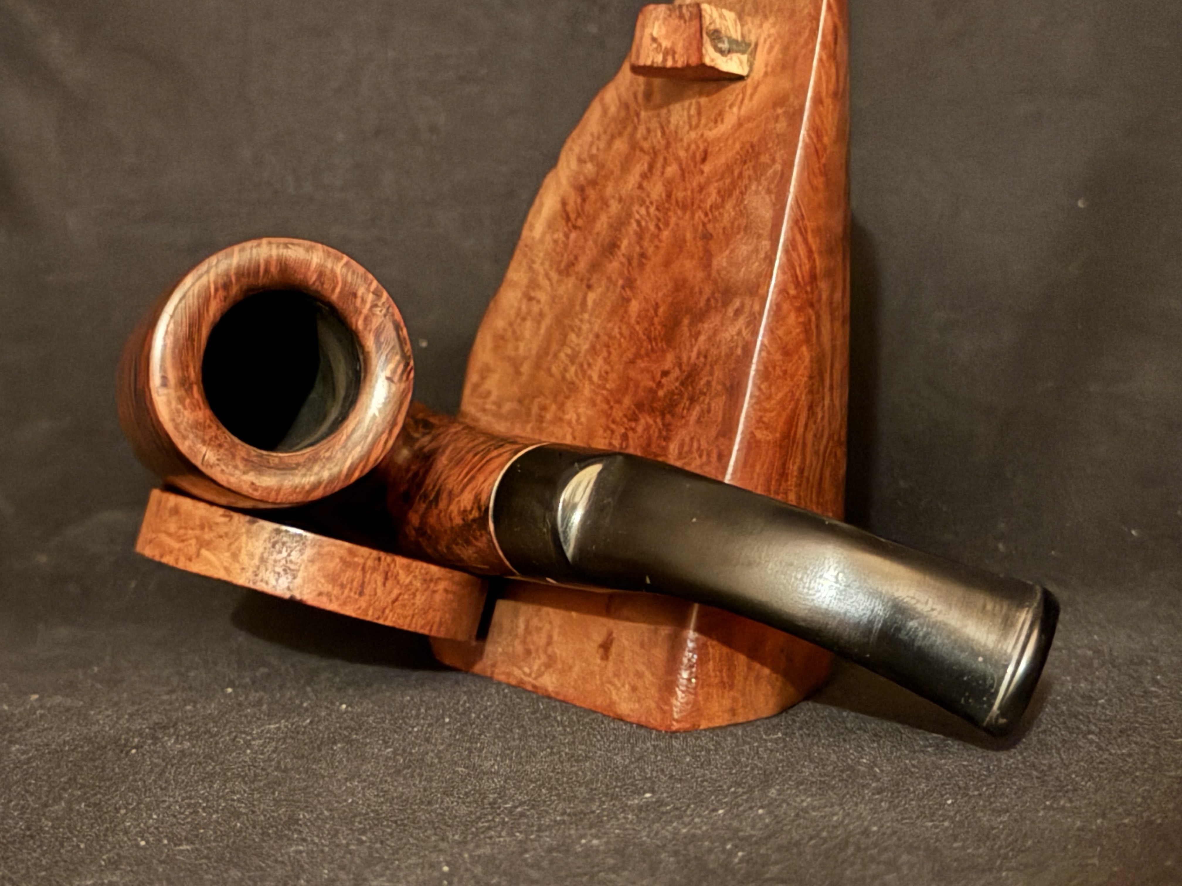Raganella Milano B 36 Italia Smooth Full Bent Oom Paul Cylinder Estate Pipe, Vulcanite Saddle Stem 5