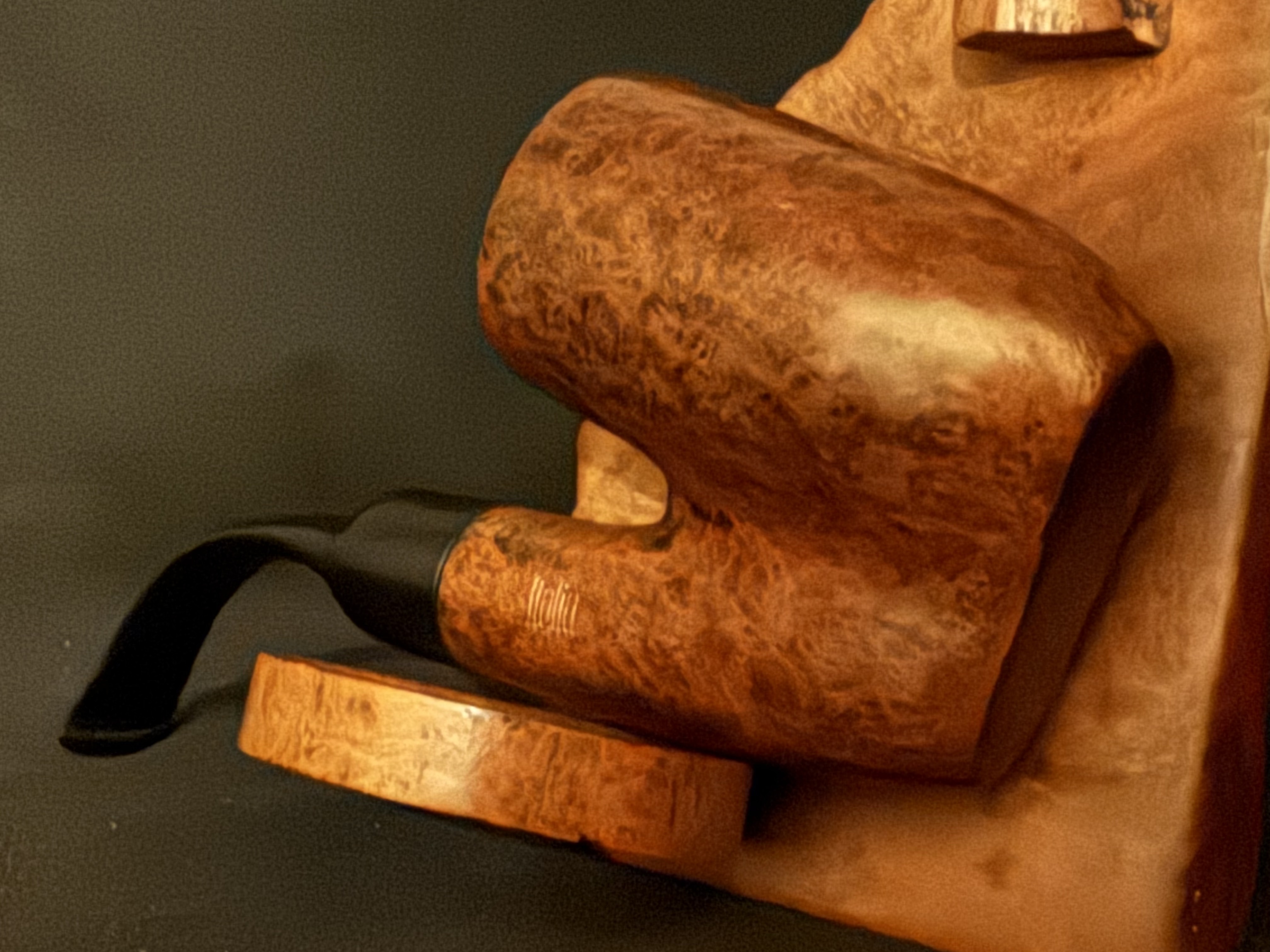 Raganella Milano B 36 Italia Smooth Full Bent Oom Paul Cylinder Estate Pipe, Vulcanite Saddle Stem 7