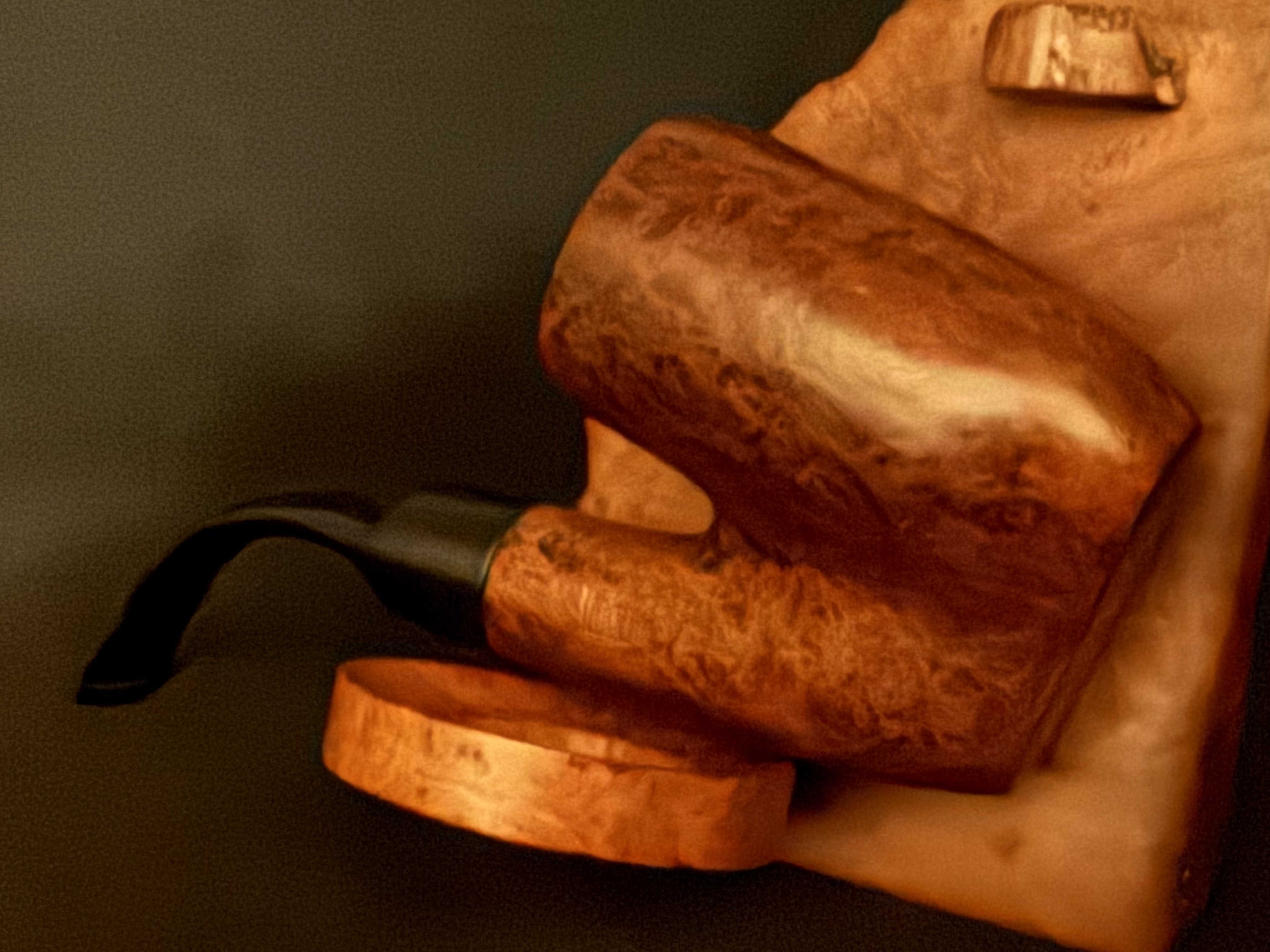Raganella Milano B 36 Italia Smooth Full Bent Oom Paul Cylinder Estate Pipe, Vulcanite Saddle Stem 8