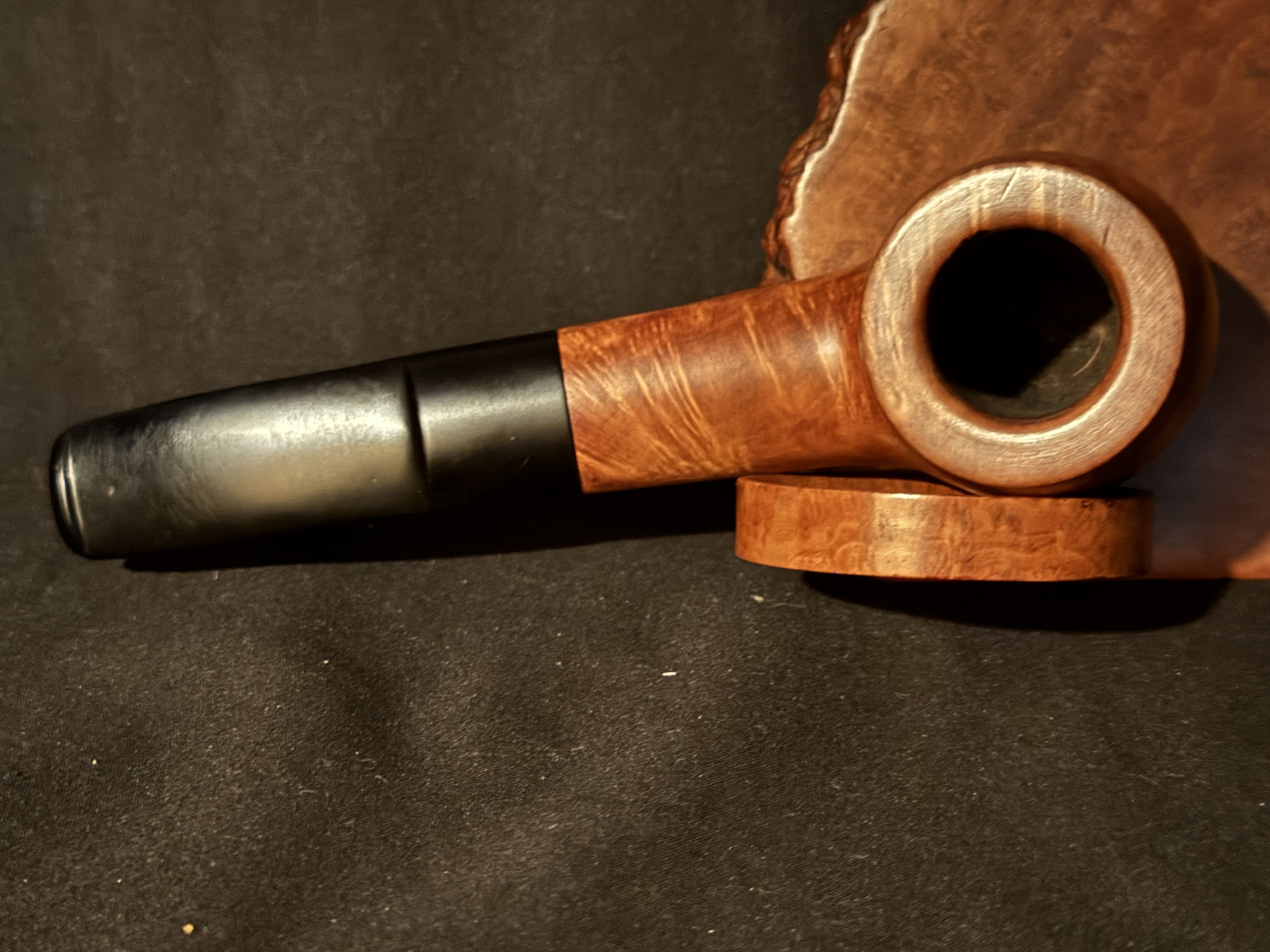 Reject Stamp Smooth Straight Billiard Sitter, Oval Shank, Vulcanite Saddle Fishtail Stem, Estate Pipe 5