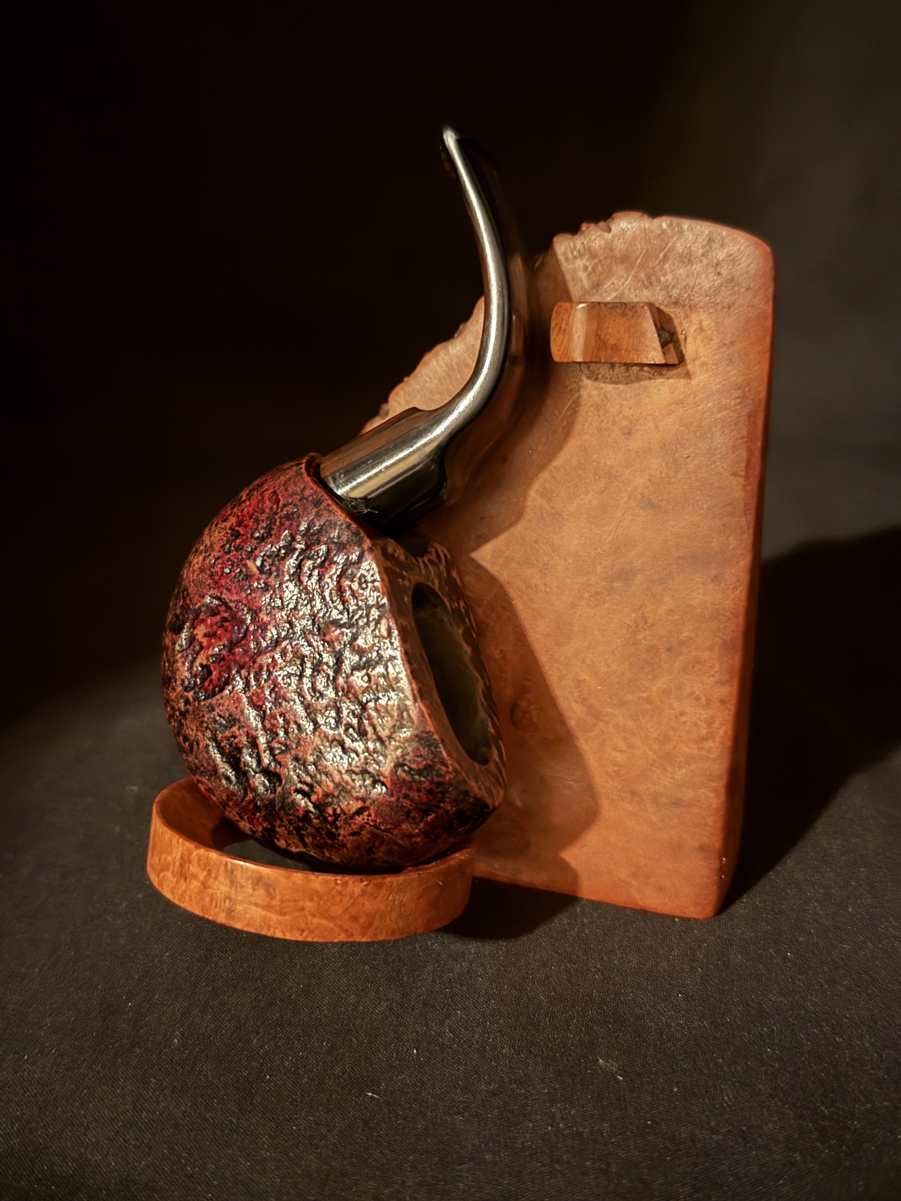 Rolex by Savinelli Pocket Pipe Sandblast Briar Cumberland Stem Estate 2