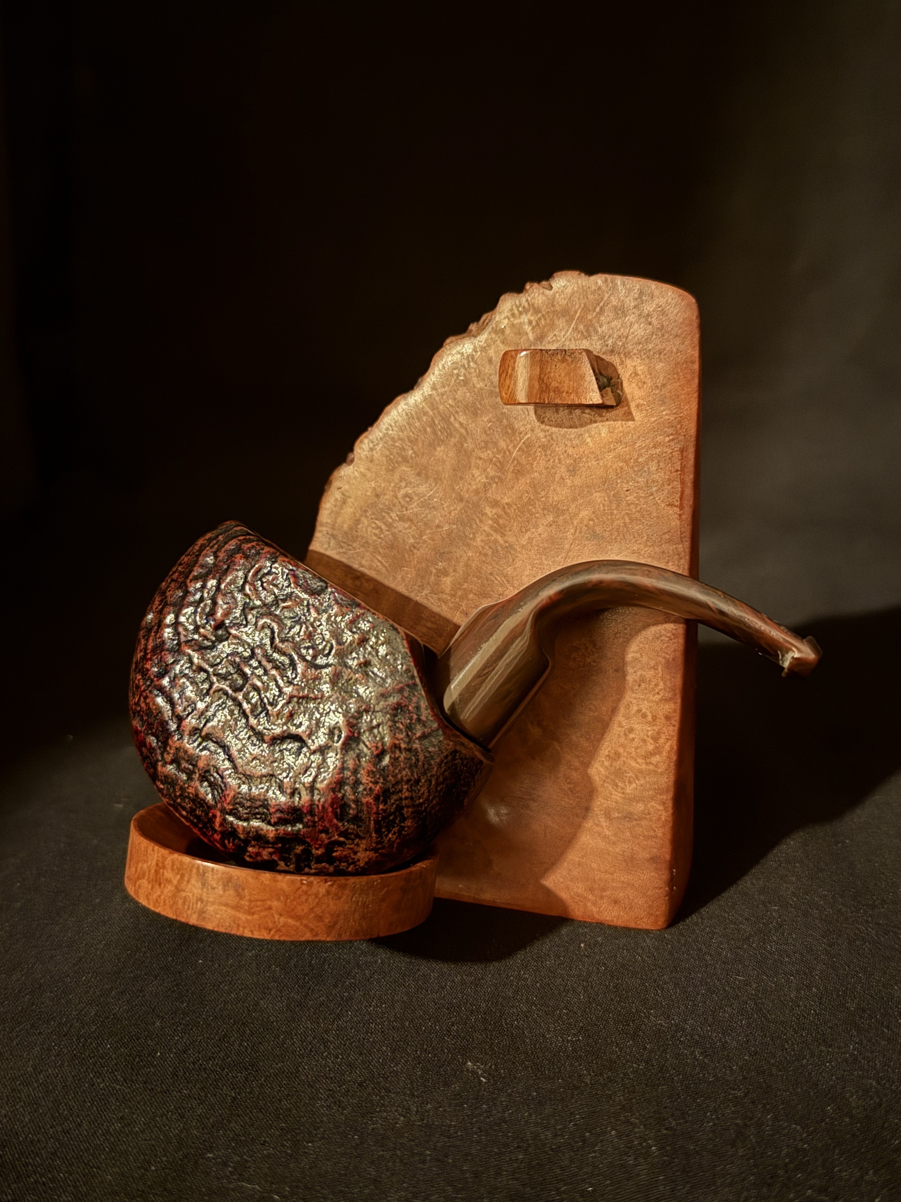 Rolex by Savinelli Pocket Pipe Sandblast Briar Cumberland Stem Estate 3