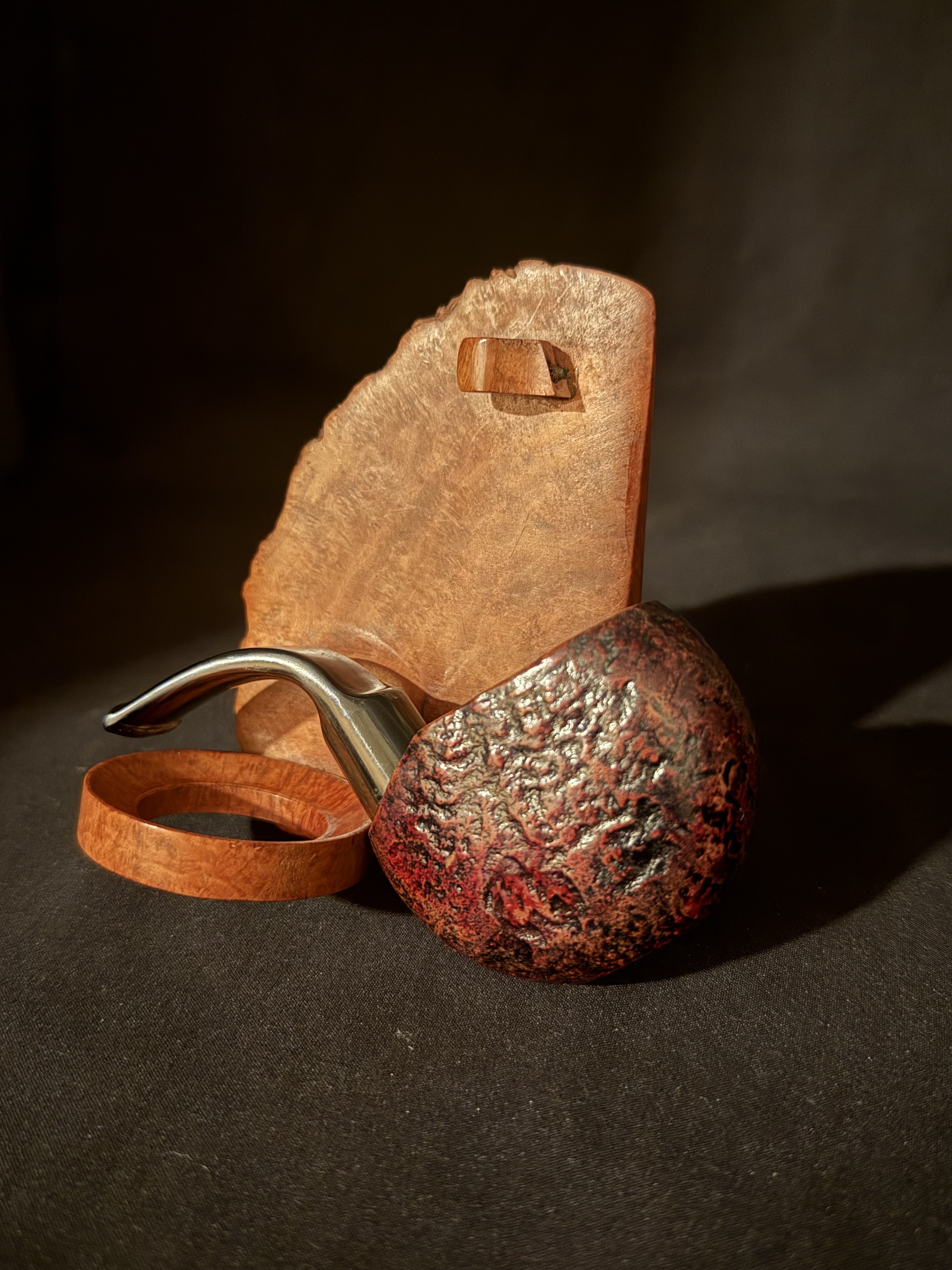 Rolex by Savinelli Pocket Pipe Sandblast Briar Cumberland Stem Estate 4