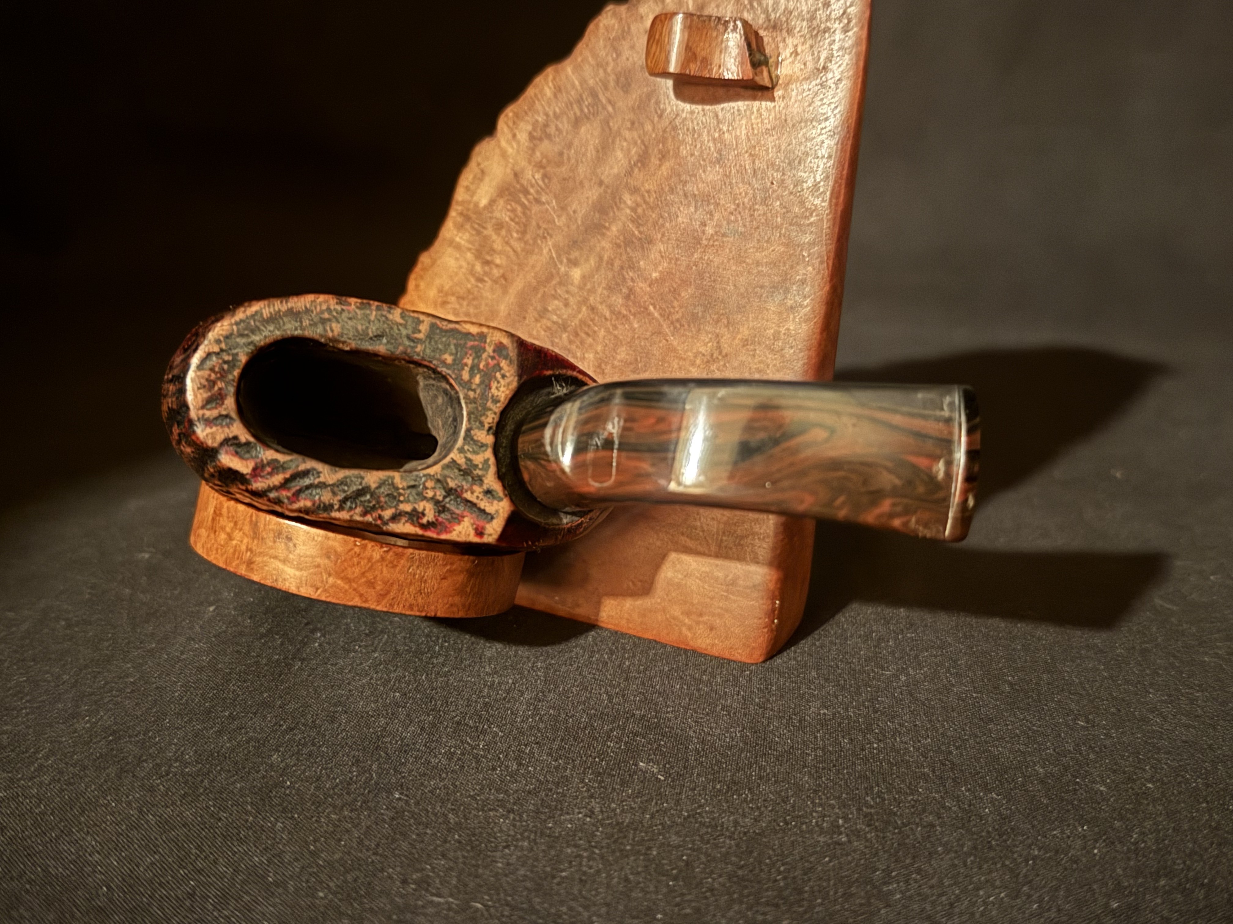 Rolex by Savinelli Pocket Pipe Sandblast Briar Cumberland Stem Estate 5