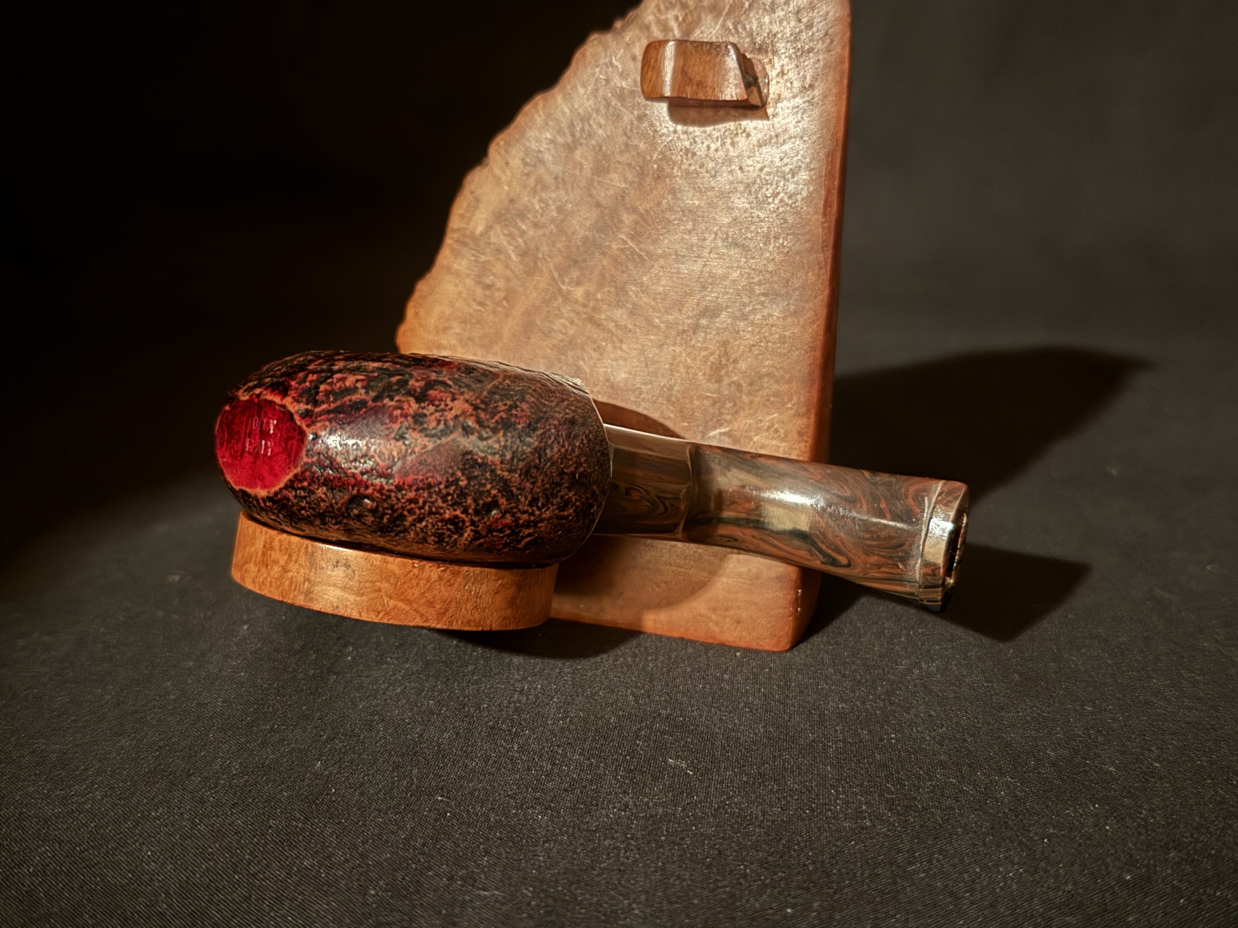 Rolex by Savinelli Pocket Pipe Sandblast Briar Cumberland Stem Estate 6