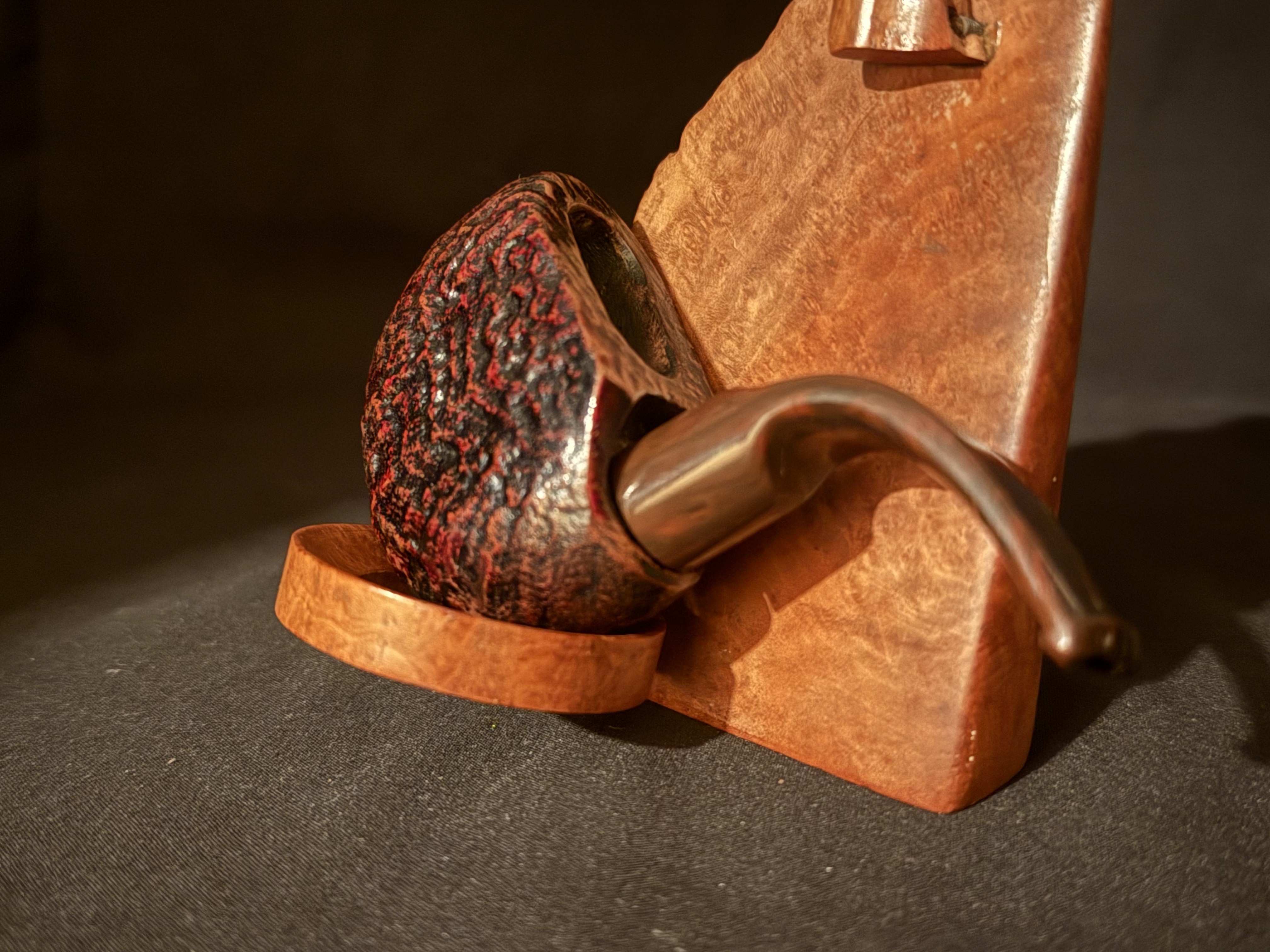 Rolex by Savinelli Pocket Pipe Sandblast Briar Cumberland Stem Estate 9