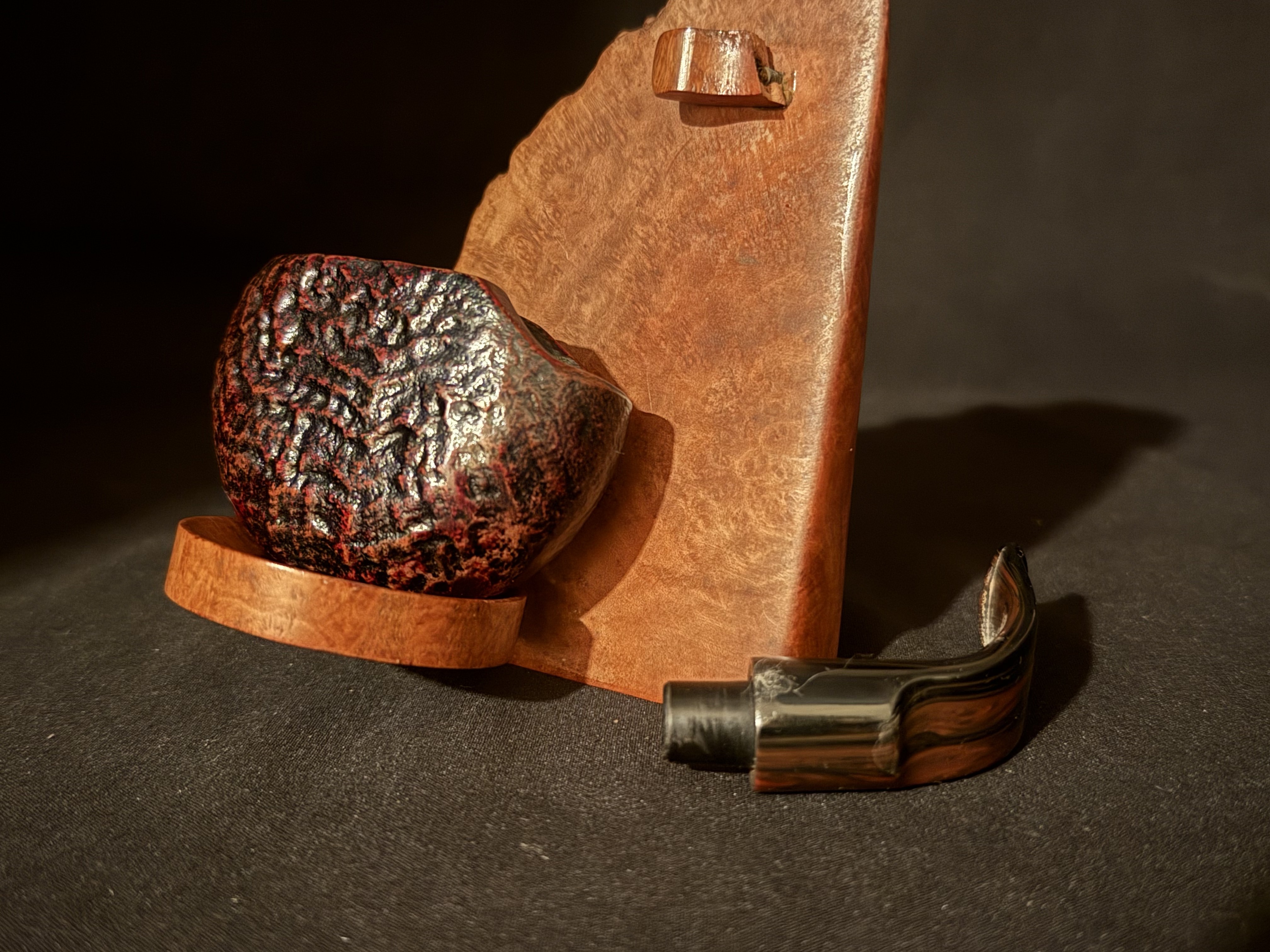 Rolex by Savinelli Pocket Pipe Sandblast Briar Cumberland Stem Estate 10