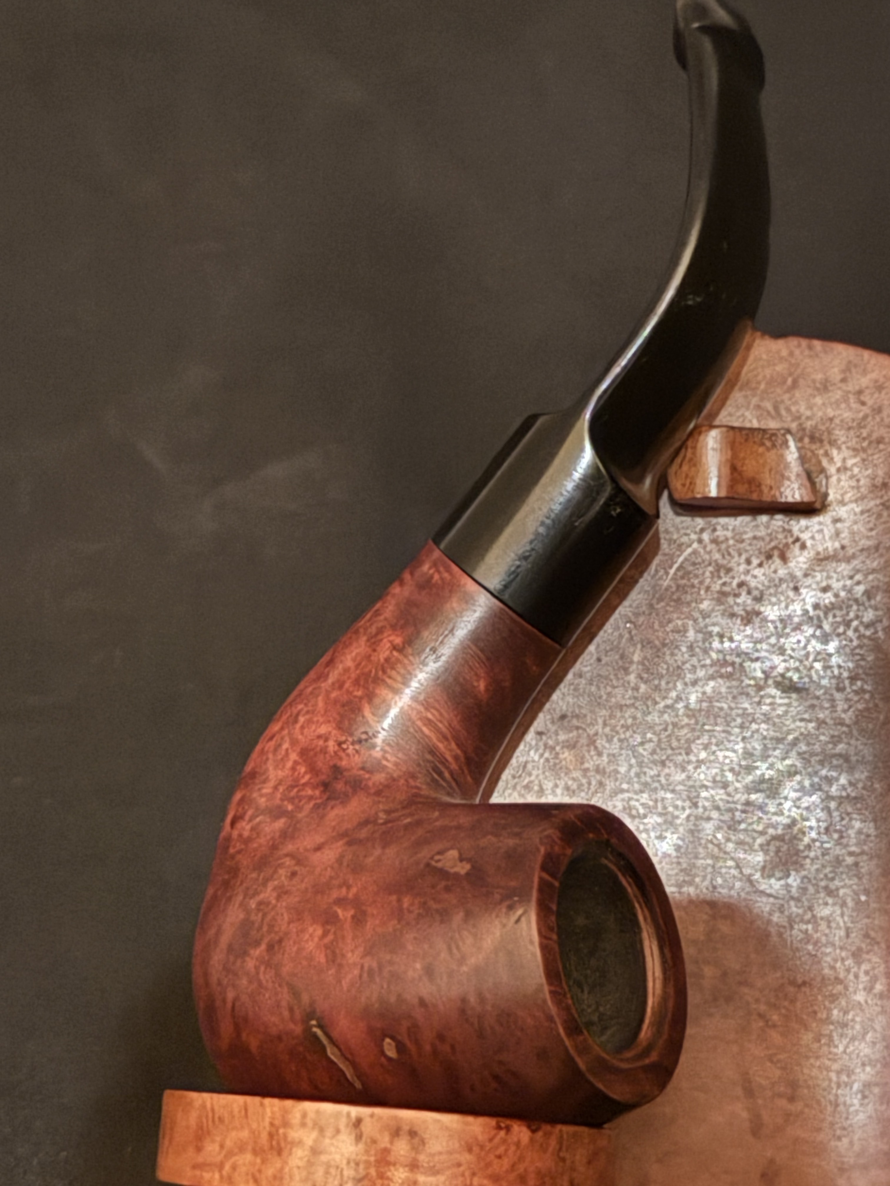 Royal Star 749 Smooth Bent Billiard Estate Pipe, Vulcanite Saddle P-Lip Stem 2