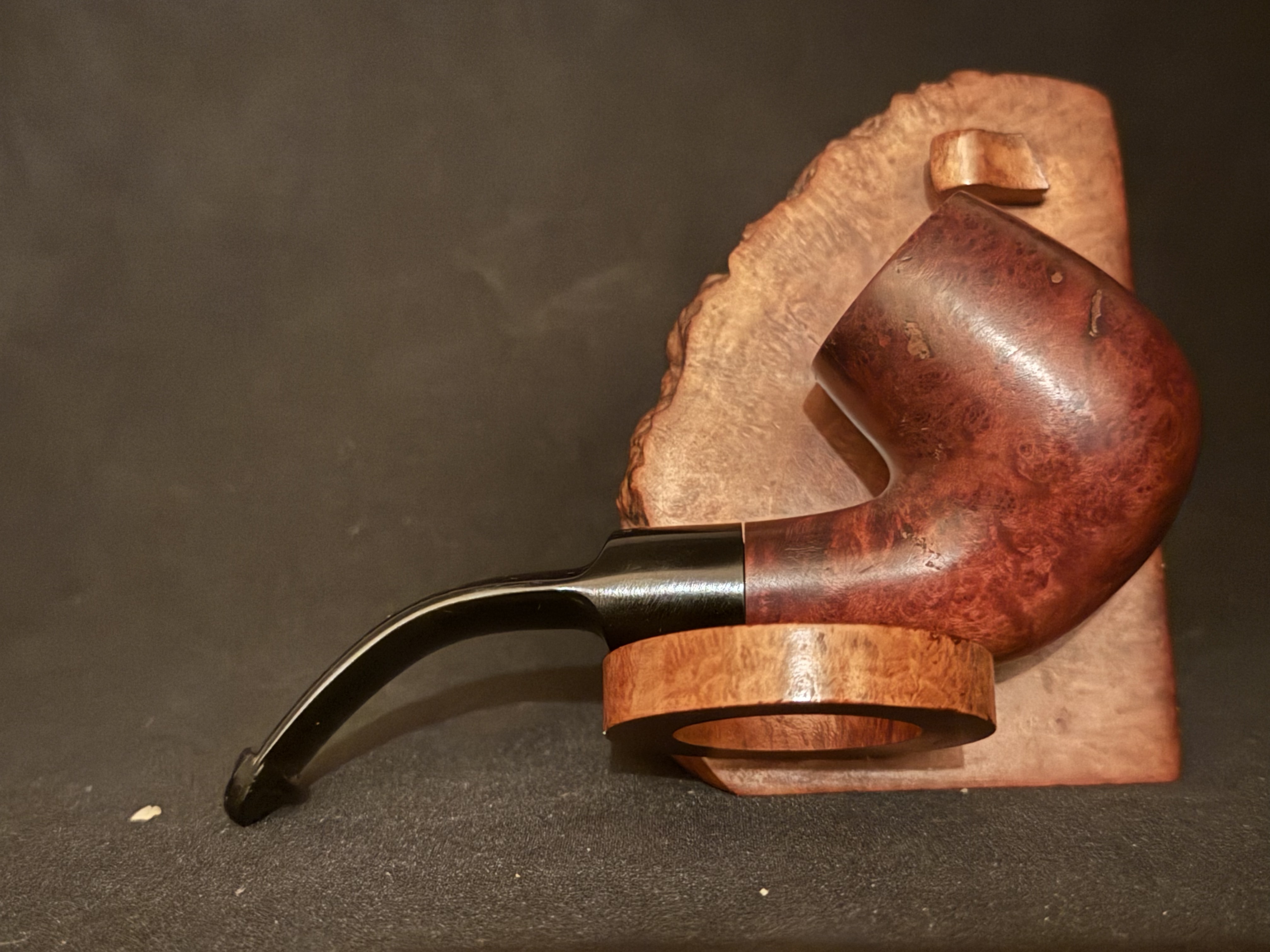 Royal Star 749 Smooth Bent Billiard Estate Pipe, Vulcanite Saddle P-Lip Stem 4