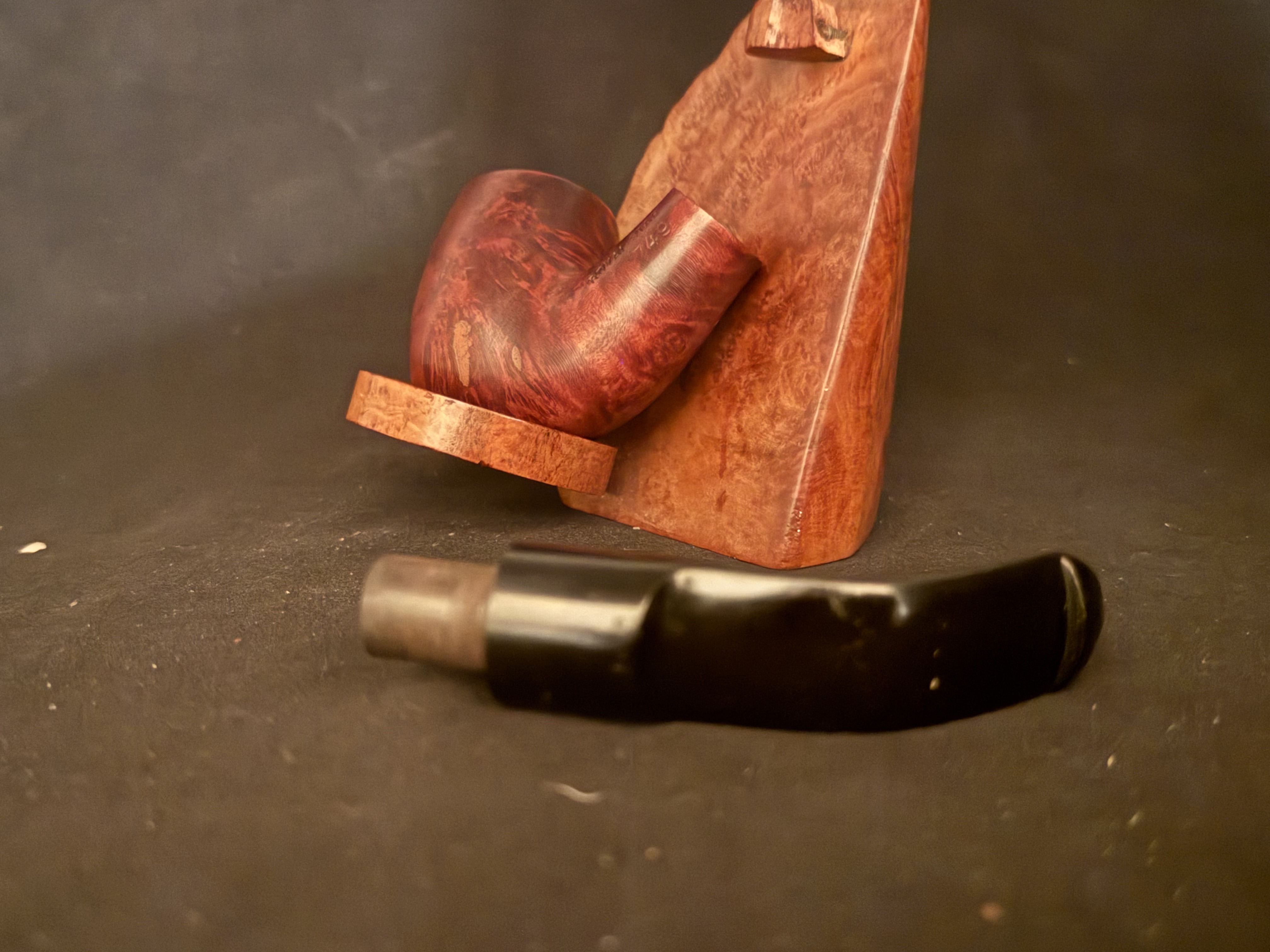 Royal Star 749 Smooth Bent Billiard Estate Pipe, Vulcanite Saddle P-Lip Stem 9