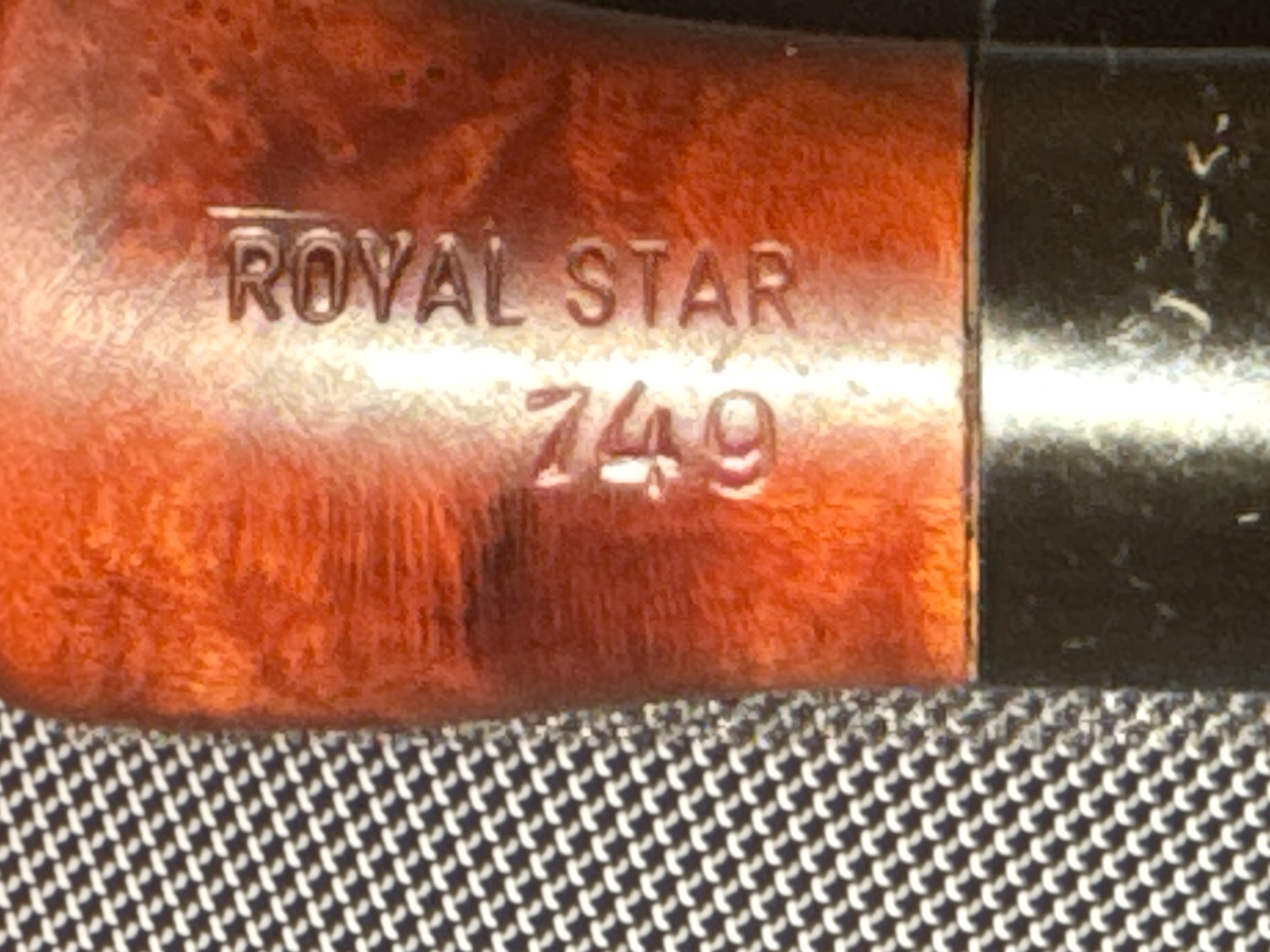 Royal Star 749 Smooth Bent Billiard Estate Pipe, Vulcanite Saddle P-Lip Stem 10