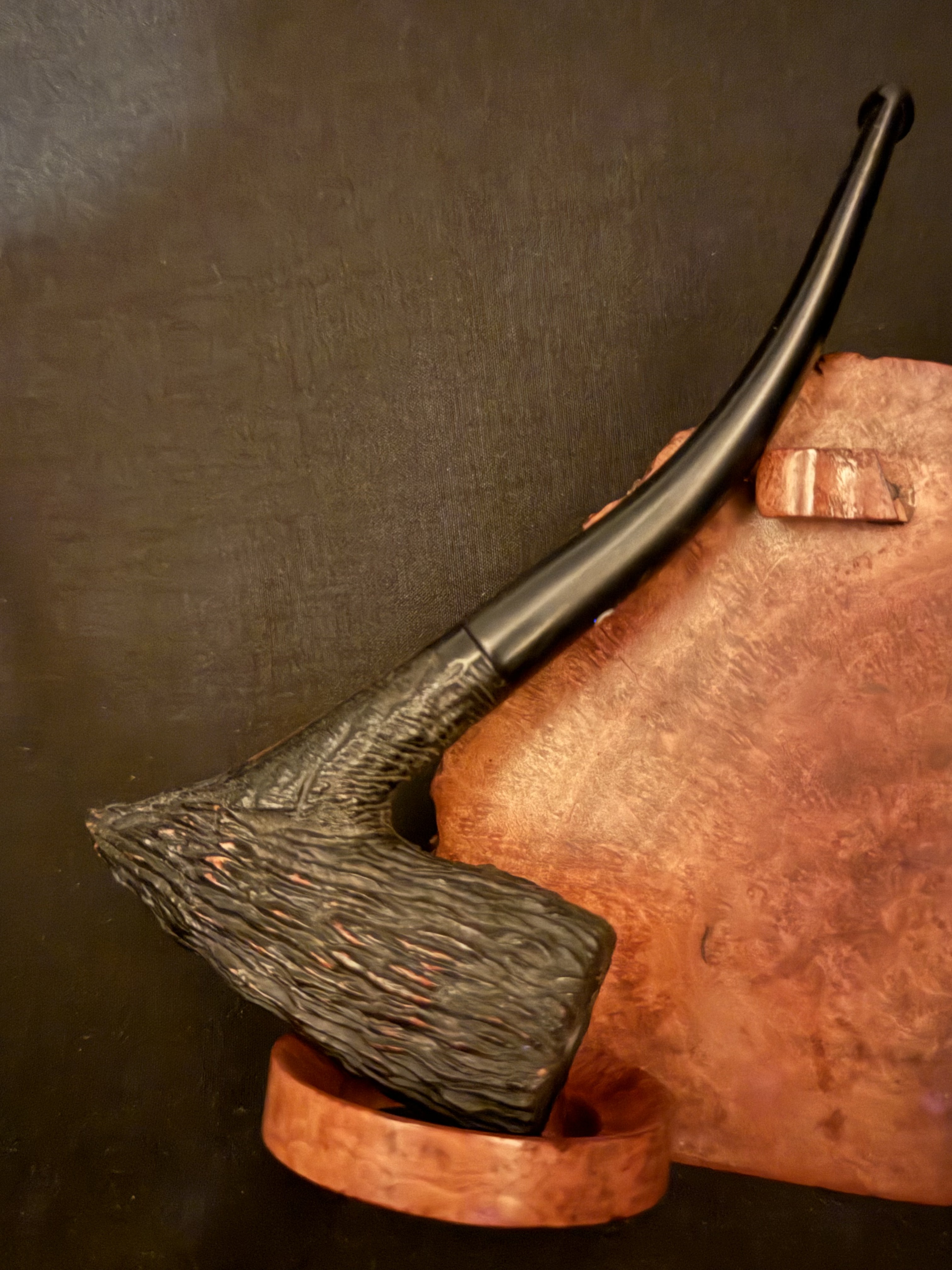 Spitfire Genuine Briar 8507 Danish Pickaxe Rustic Bent Vulcanite Fishtail Estate Pipe 2